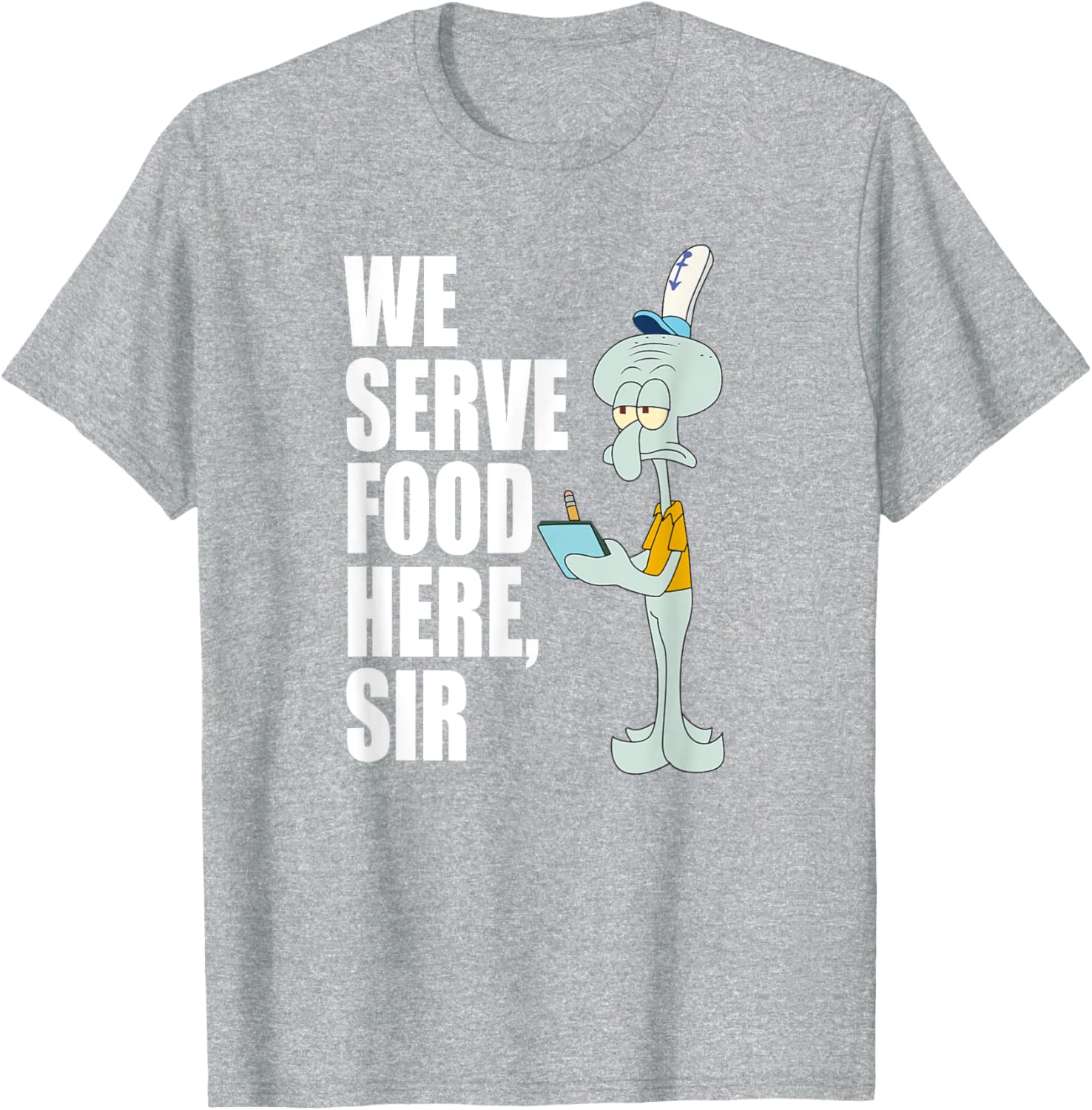 Mademark SpongeBob SquarePants Squidward We Serve Food Here T-Shirt - 16