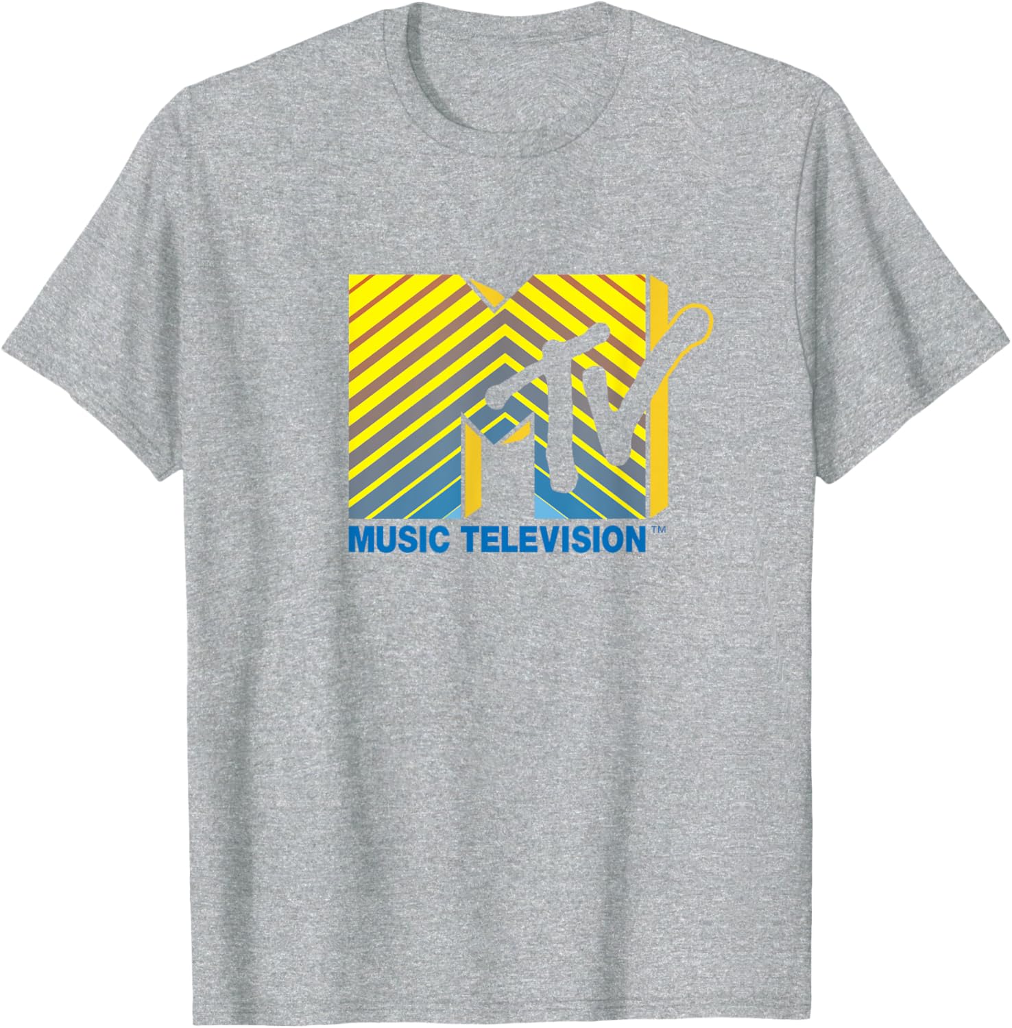 Mademark x MTV Official Logo T-Shirt Blue to Yellow Stylish Design - 8