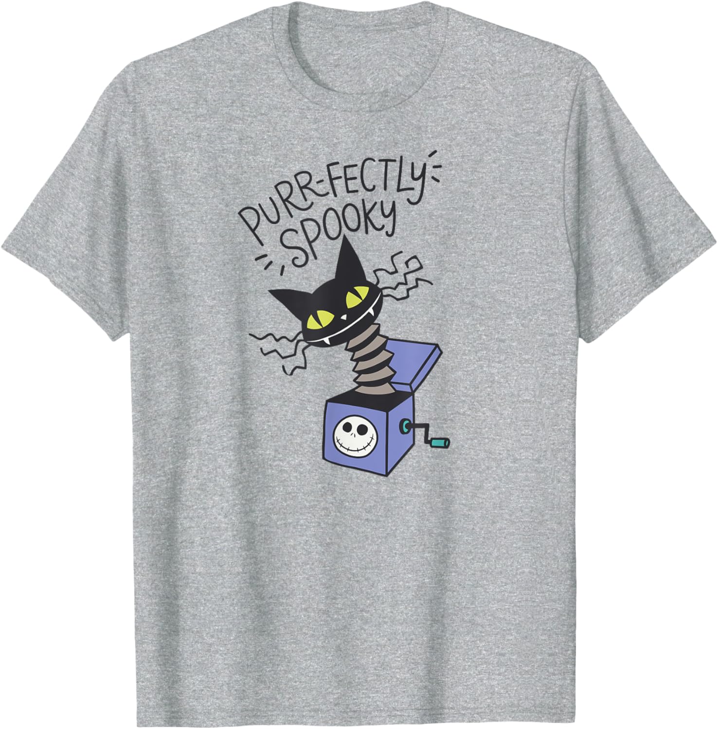Spooky Cat in Box T-Shirt for Men - Nightmare Before Christmas Graphic - 1