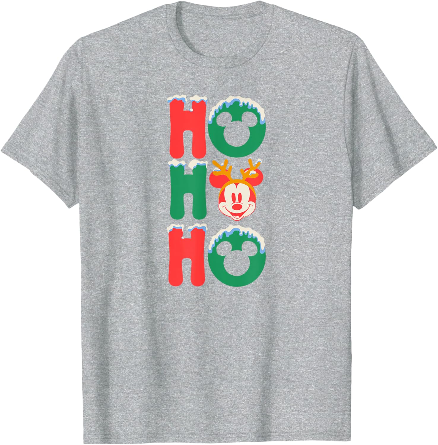 Mickey Mouse Ho Ho Ho Antlers Christmas T-Shirt for Men, Black Small - 3