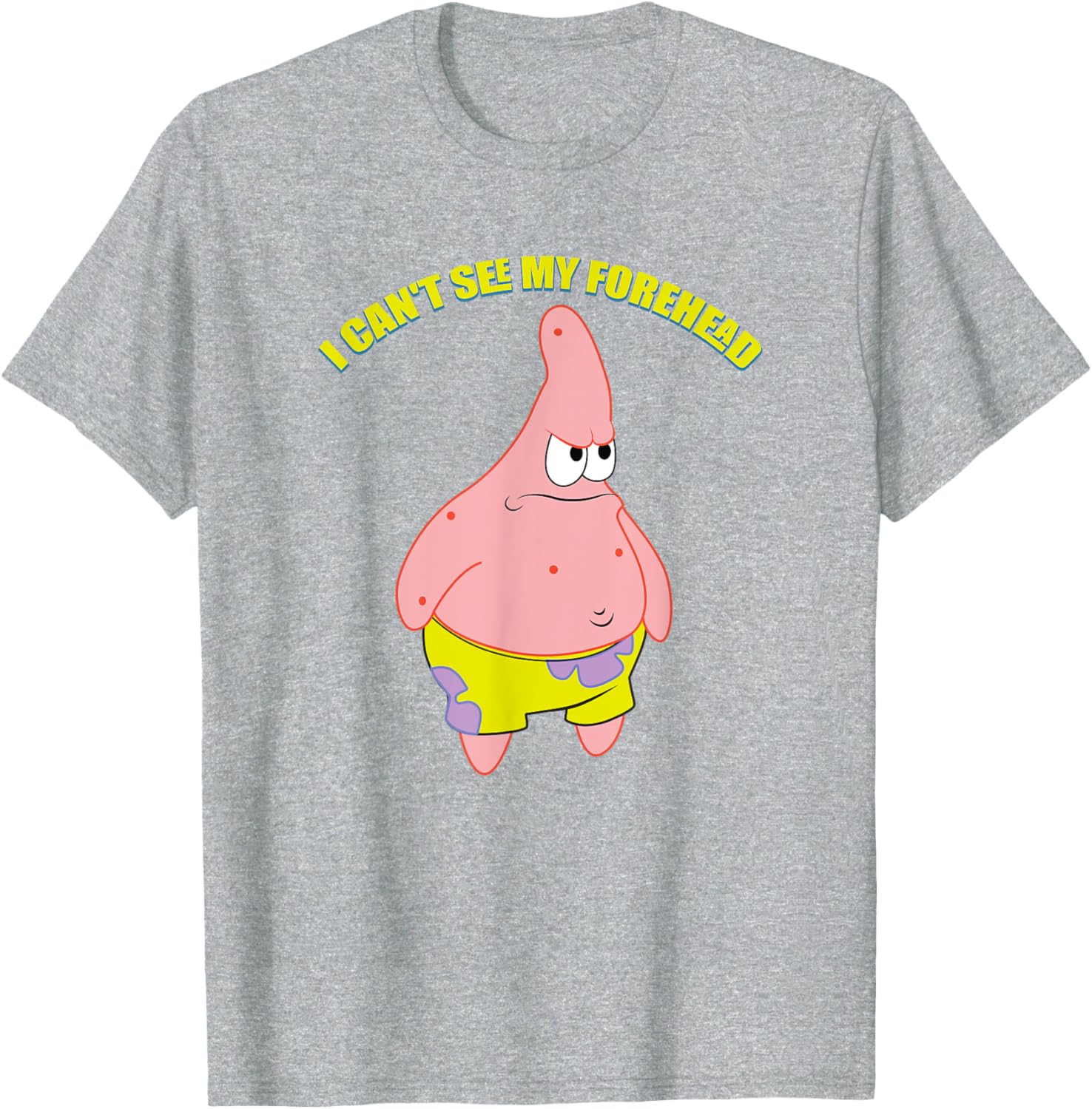 Mademark Patrick Star T-Shirt - Funny I Can't See My Forehead Design - 11