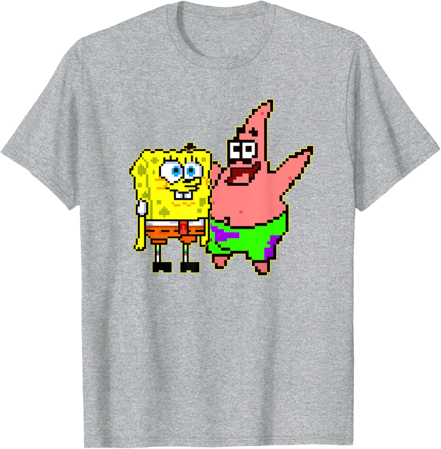 Mademark SpongeBob and Patrick Pixel Art T-Shirt for Fun Fashion Lovers - 1