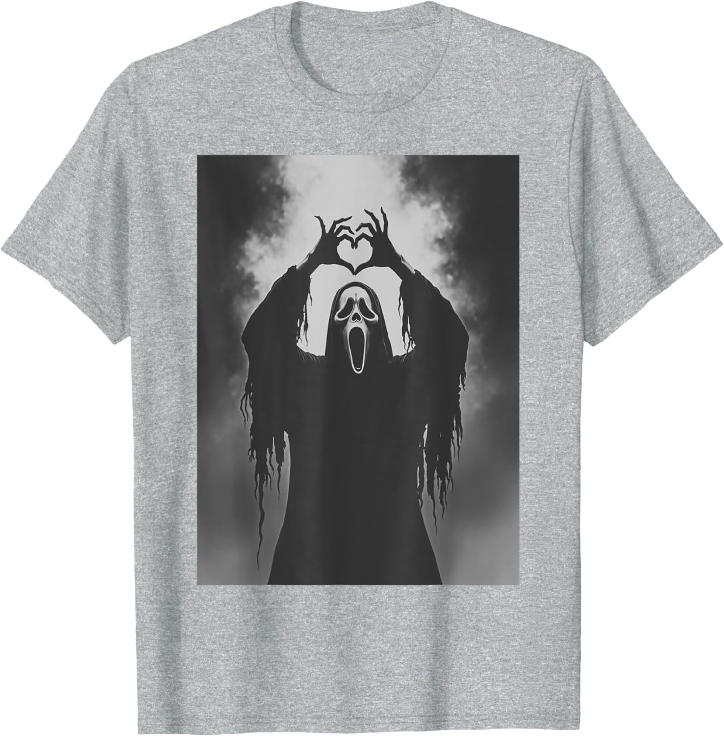 Funny Ghost Hand Heart Sign Halloween T-Shirt for Spooky Costume Fun - 9