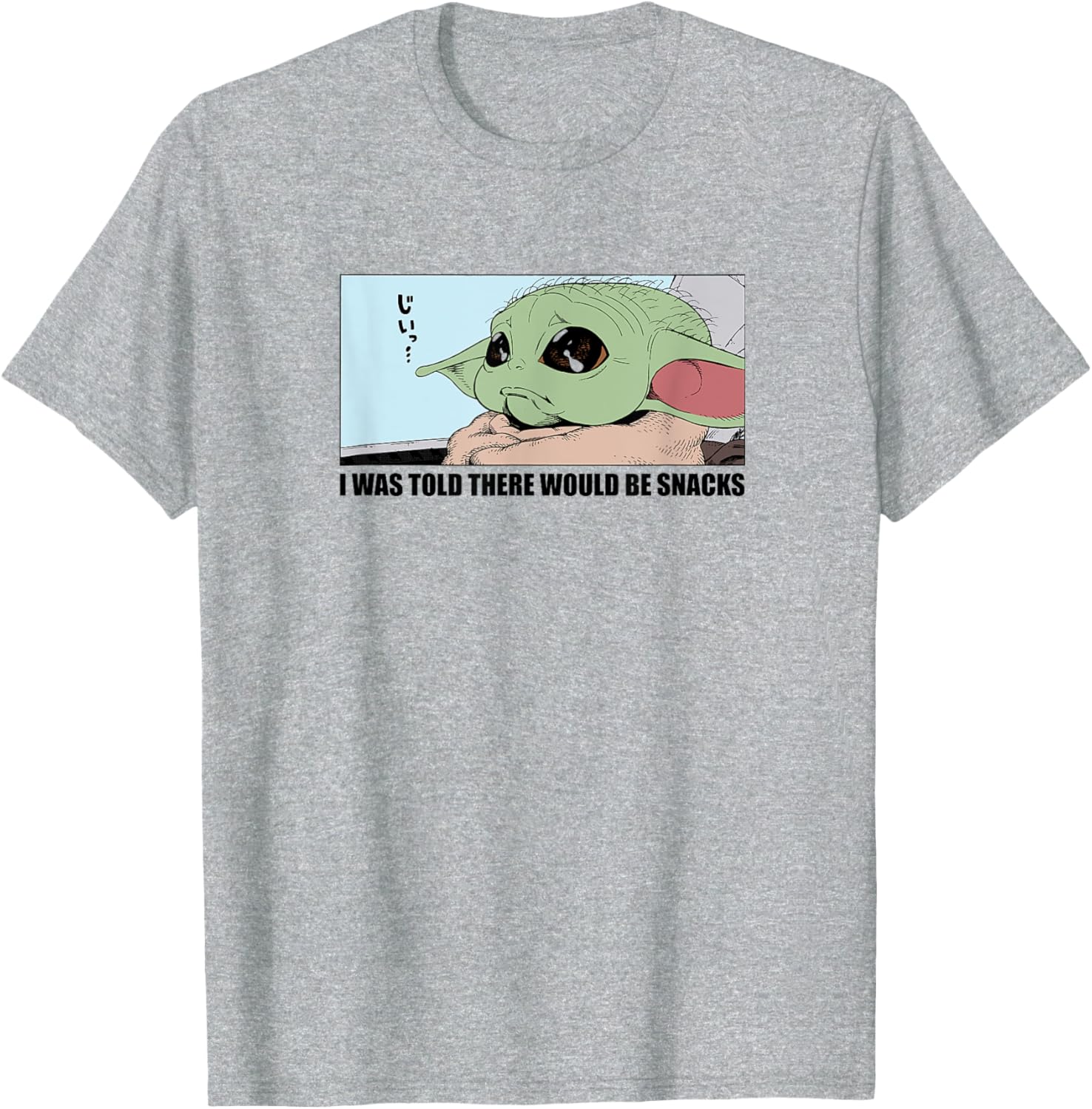 Mandalorian Sad Grogu Wants Snacks T-Shirt for Men in Grey, Small - 5