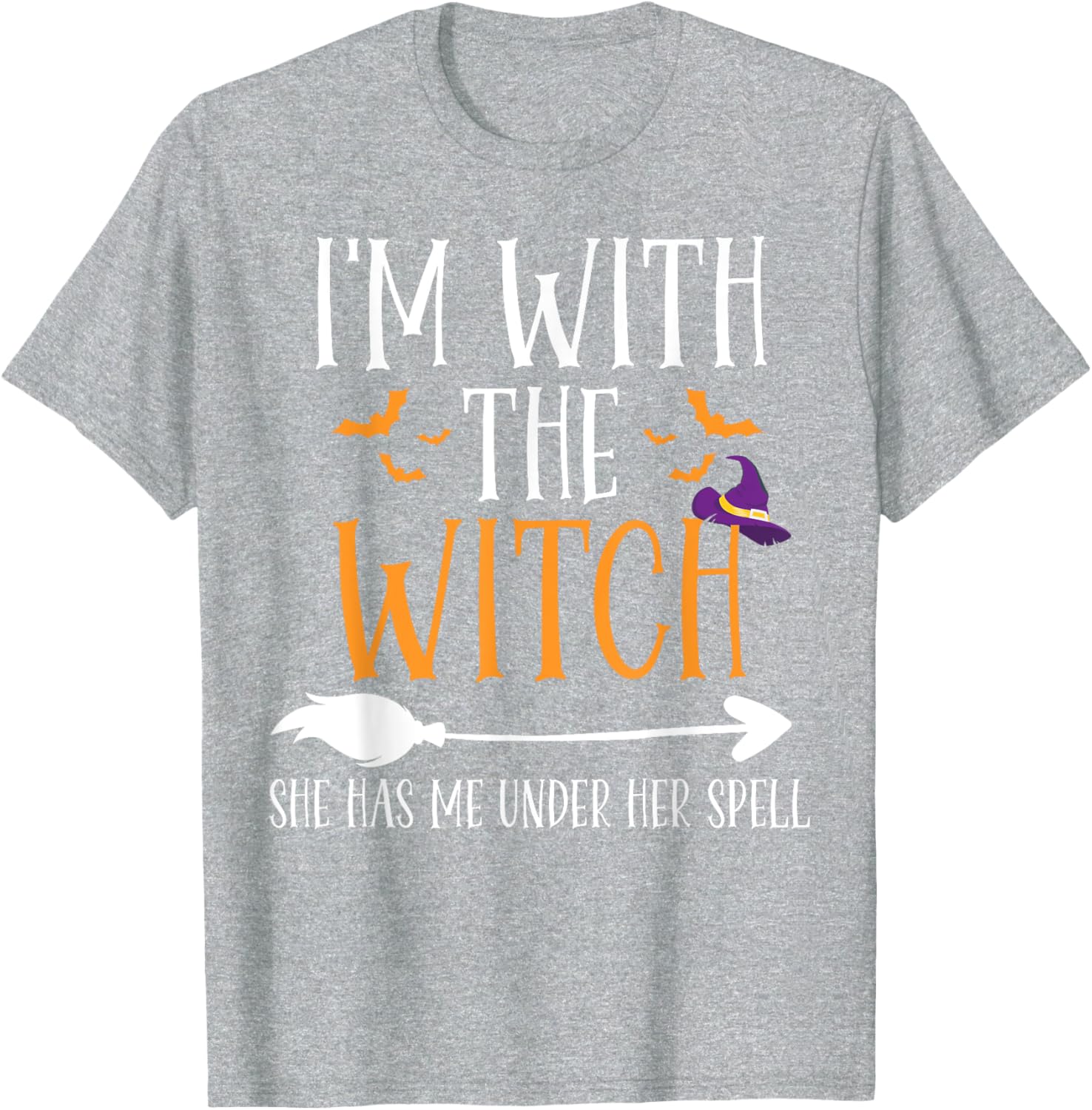 Funny I'm With The Witch Halloween Couples Costume T-Shirt for Fun Lovers - 8