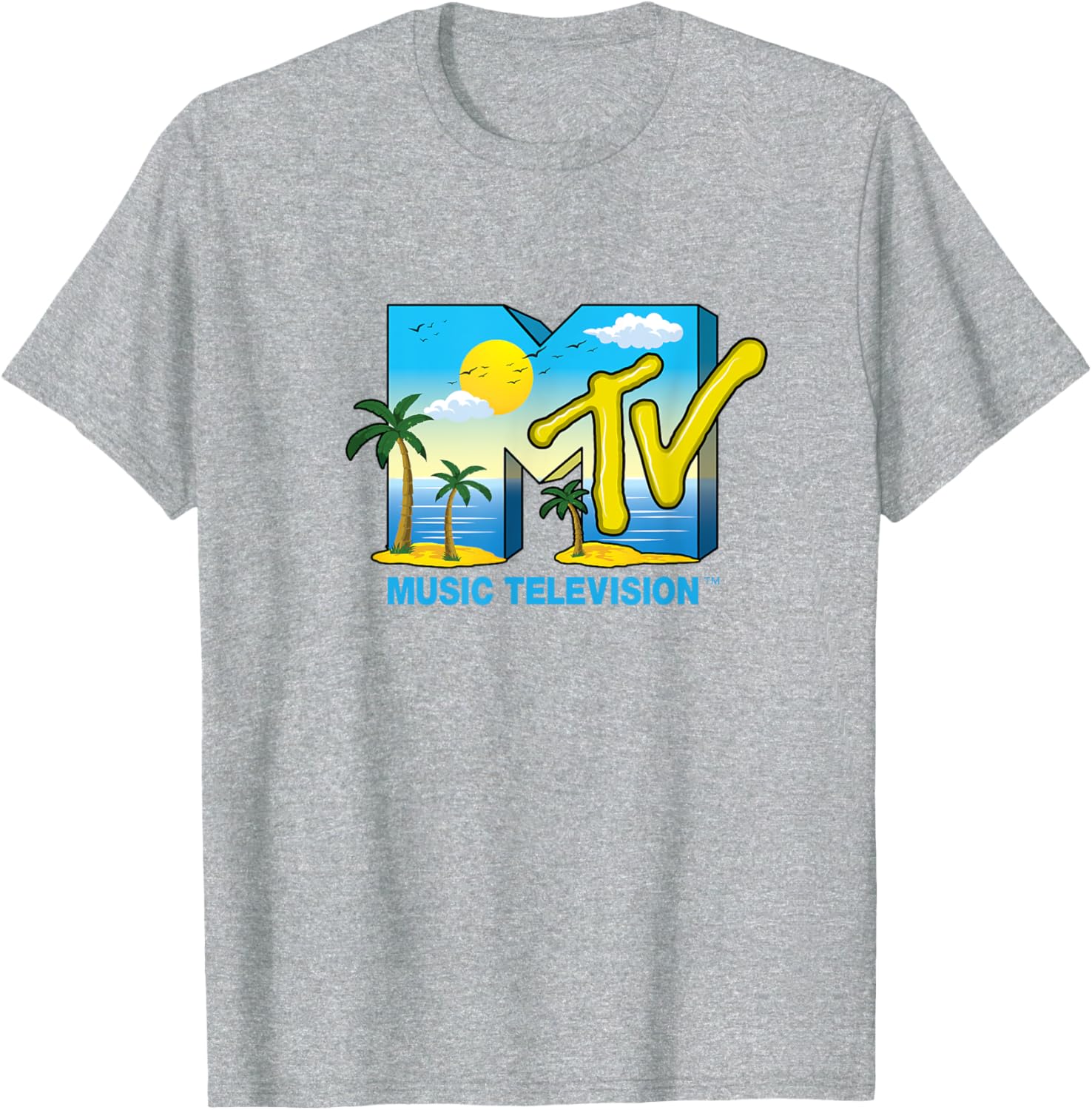 Mademark x MTV Official Logo T-Shirt with Palm Trees and Beach Vibes - 21
