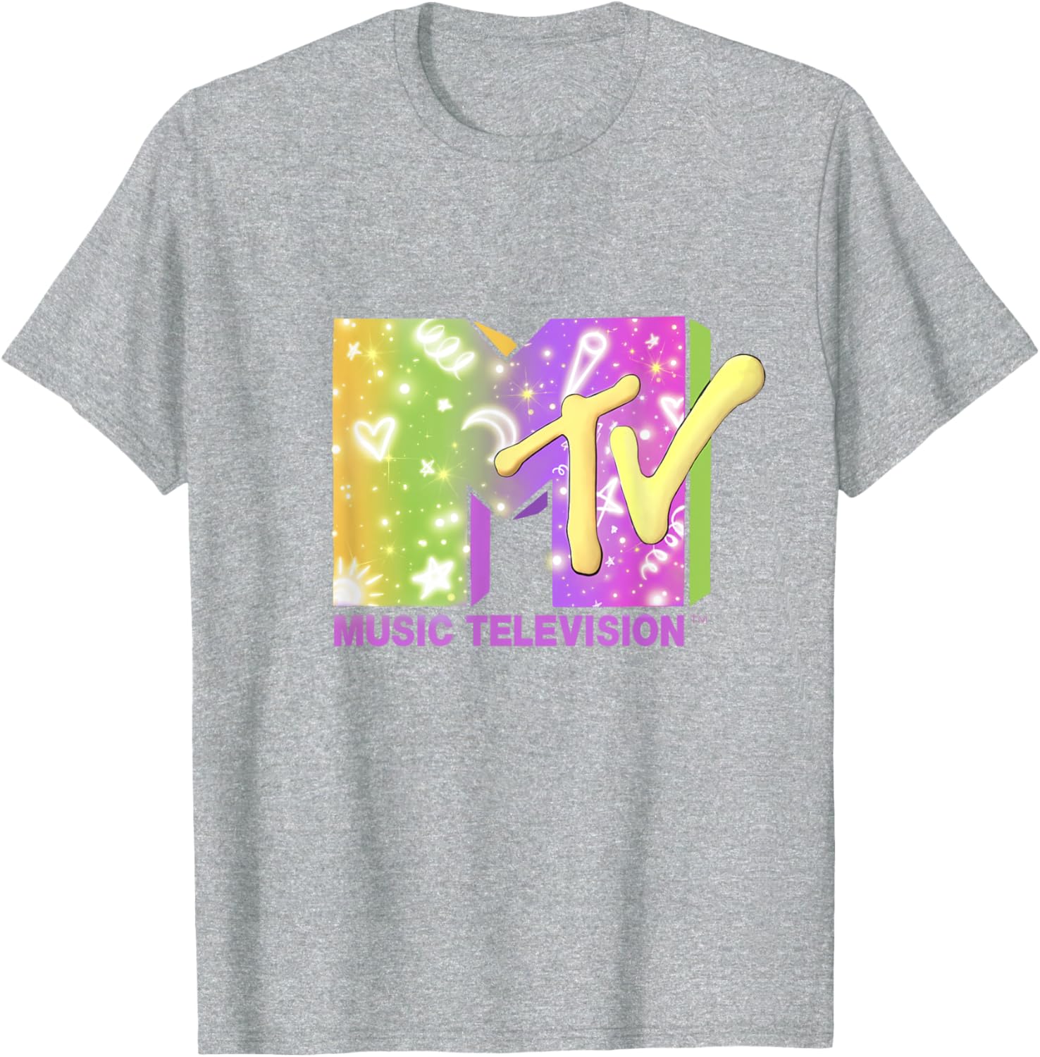 Mademark x MTV Neon Party Elements T-Shirt - Official MTV Logo Tee - 2