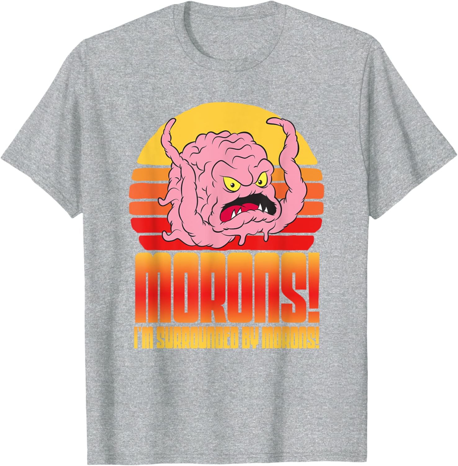 Mademark TMNT Krang Funny Retro T-Shirt - Surrounded by Morons Design - 1