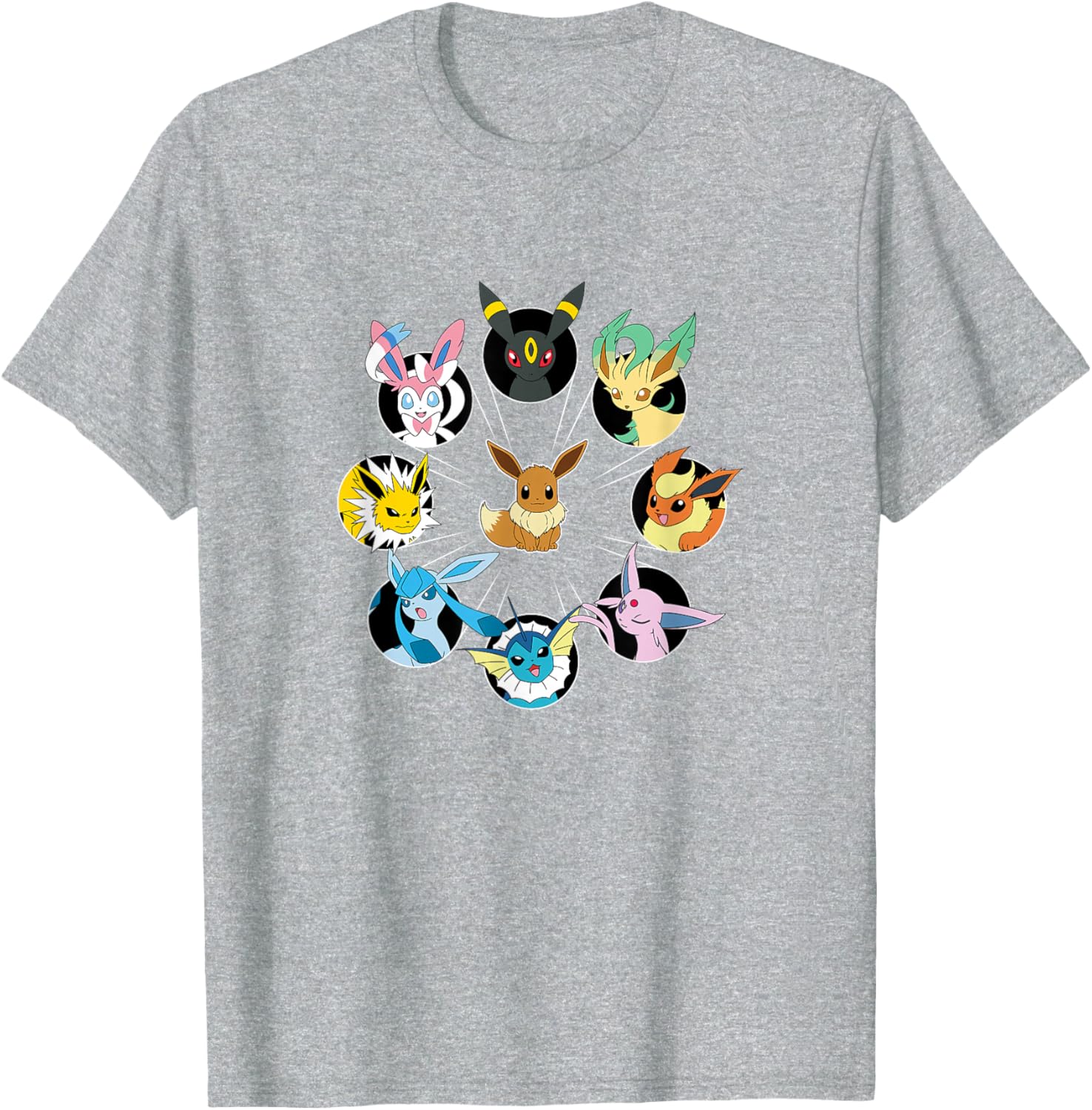 Eevee Evolution Circle T-Shirt for Pokémon Fans - Stylish Casual Wear - 9