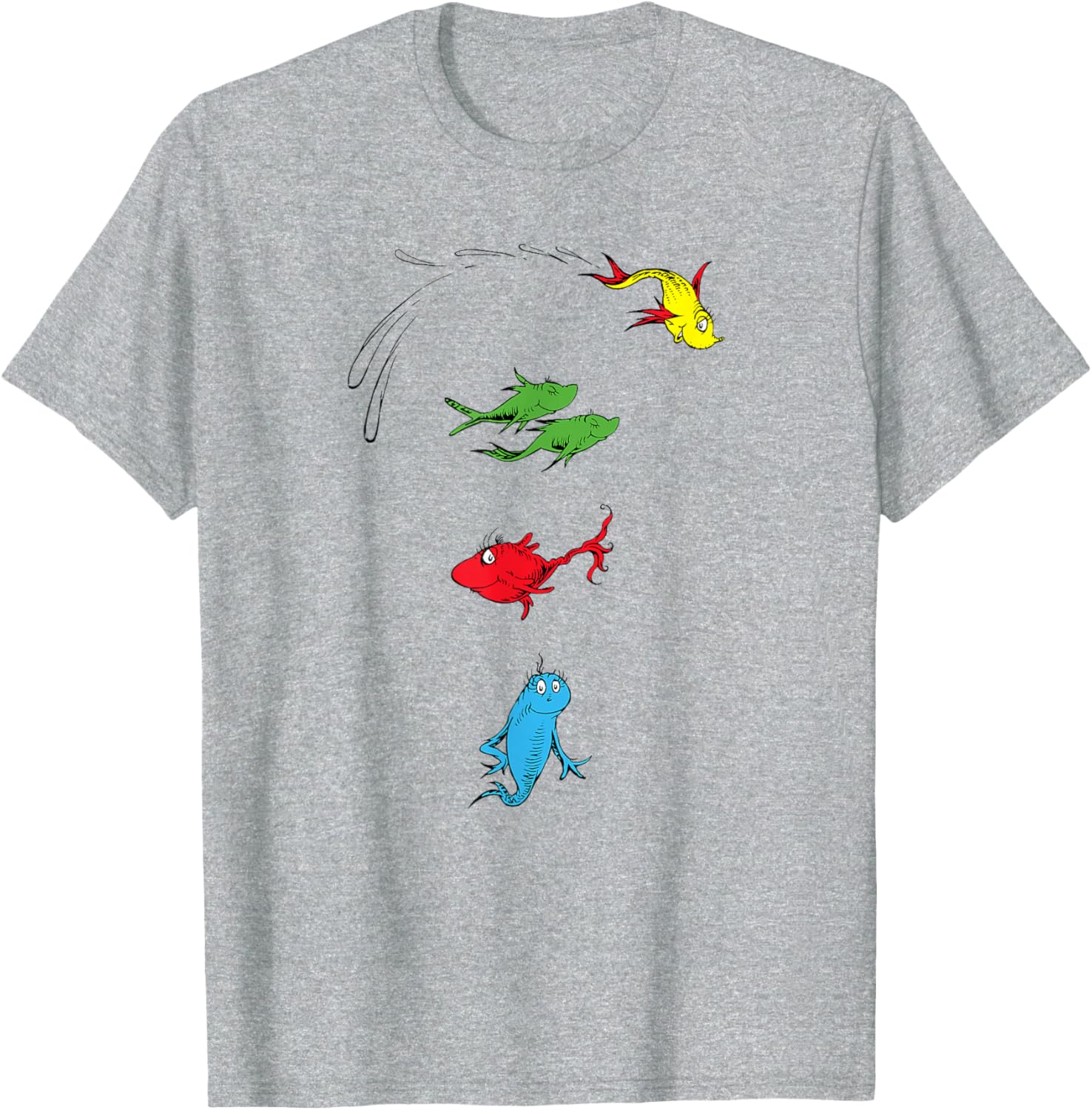 Dr. Seuss One Fish Two Fish Red Fish Blue Fish T-Shirt for Kids and Adults - 1
