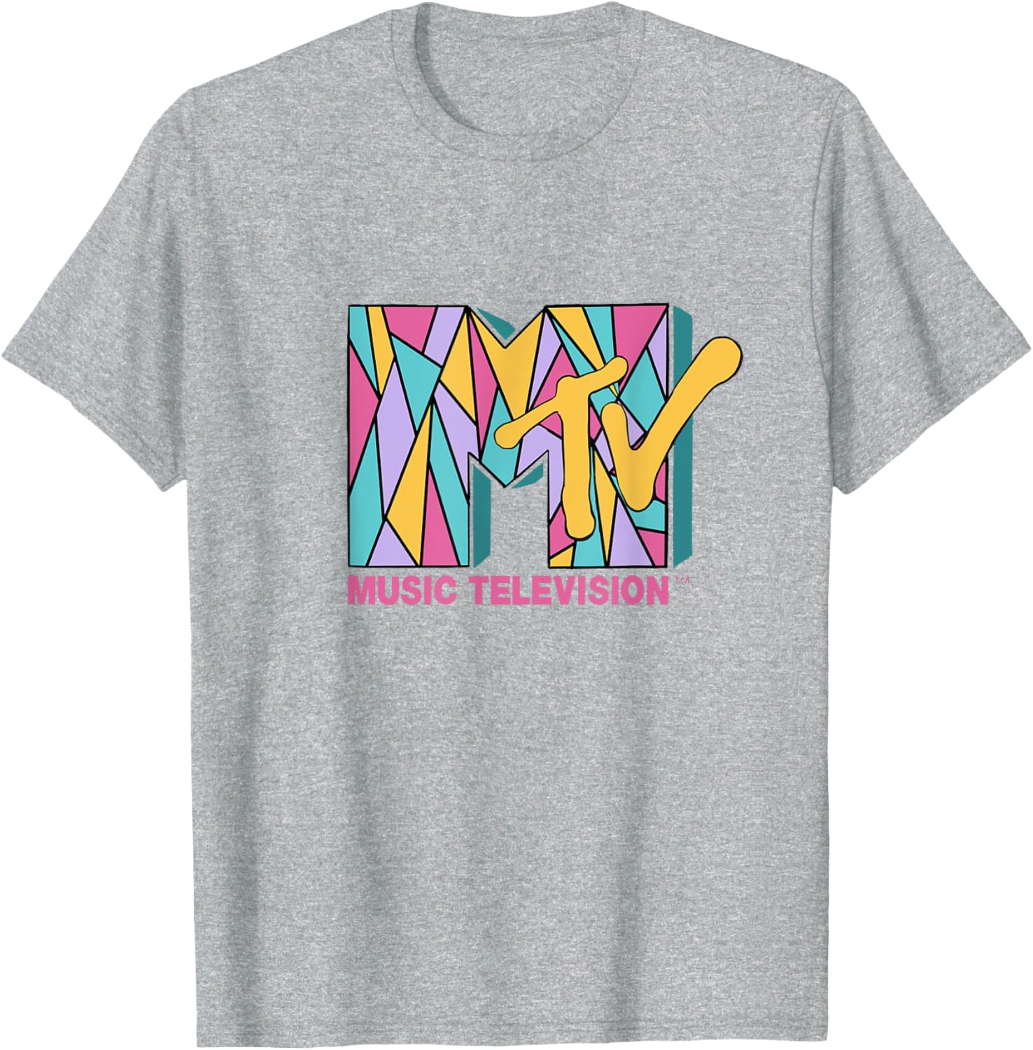 Mademark x MTV Colorful Mosaic Logo T-Shirt for Trendy Fashion Fans - 1