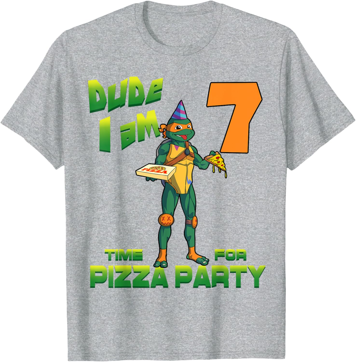 Mademark TMNT Michelangelo Pizza Party T-Shirt for 7 Year Olds - 23