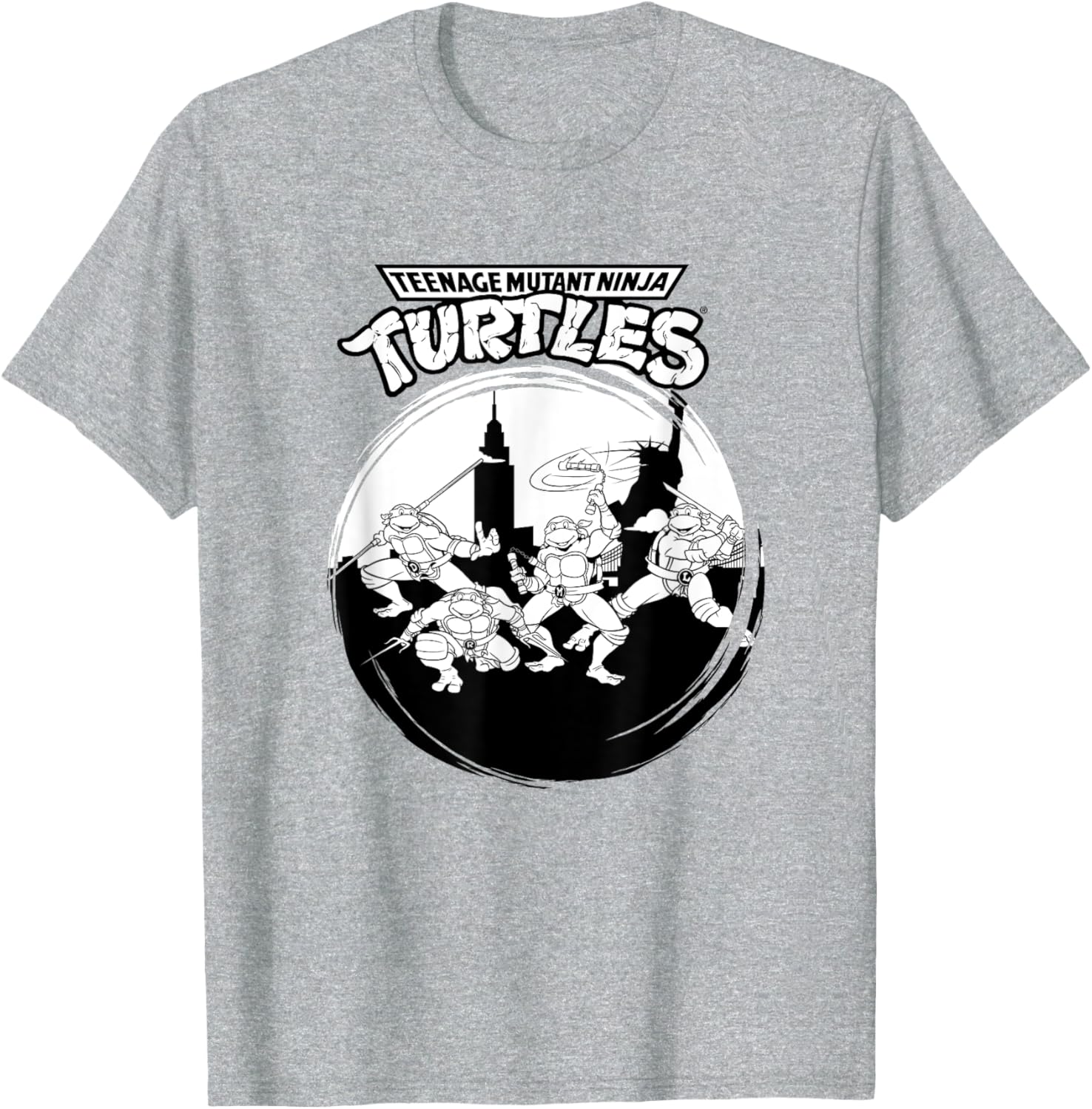Mademark Teenage Mutant Ninja Turtles Black and White New York T-Shirt - 5