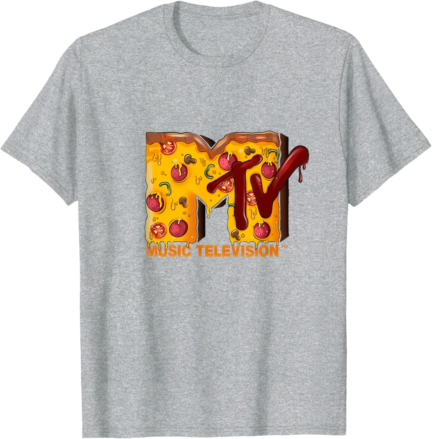 Mademark x MTV Pizza Lover T-Shirt Original MTV Logo Fun Design - 22