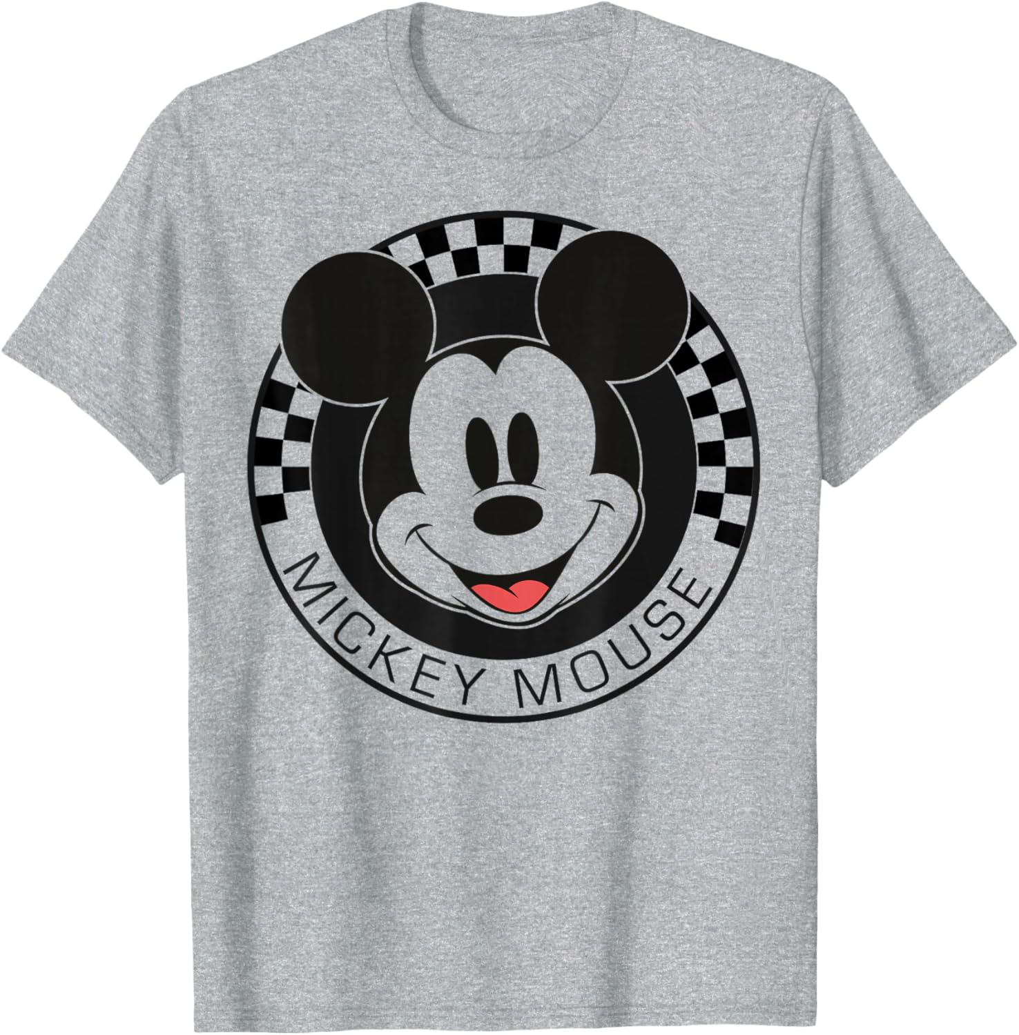 Mickey Mouse Checkerboard Circle T-Shirt for Kids Unisex Short Sleeve - 8