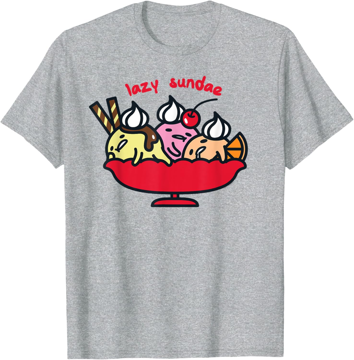 Gudetama Lazy Egg Sundae Ice Cream T-Shirt for Fun Fashion Lovers - 19