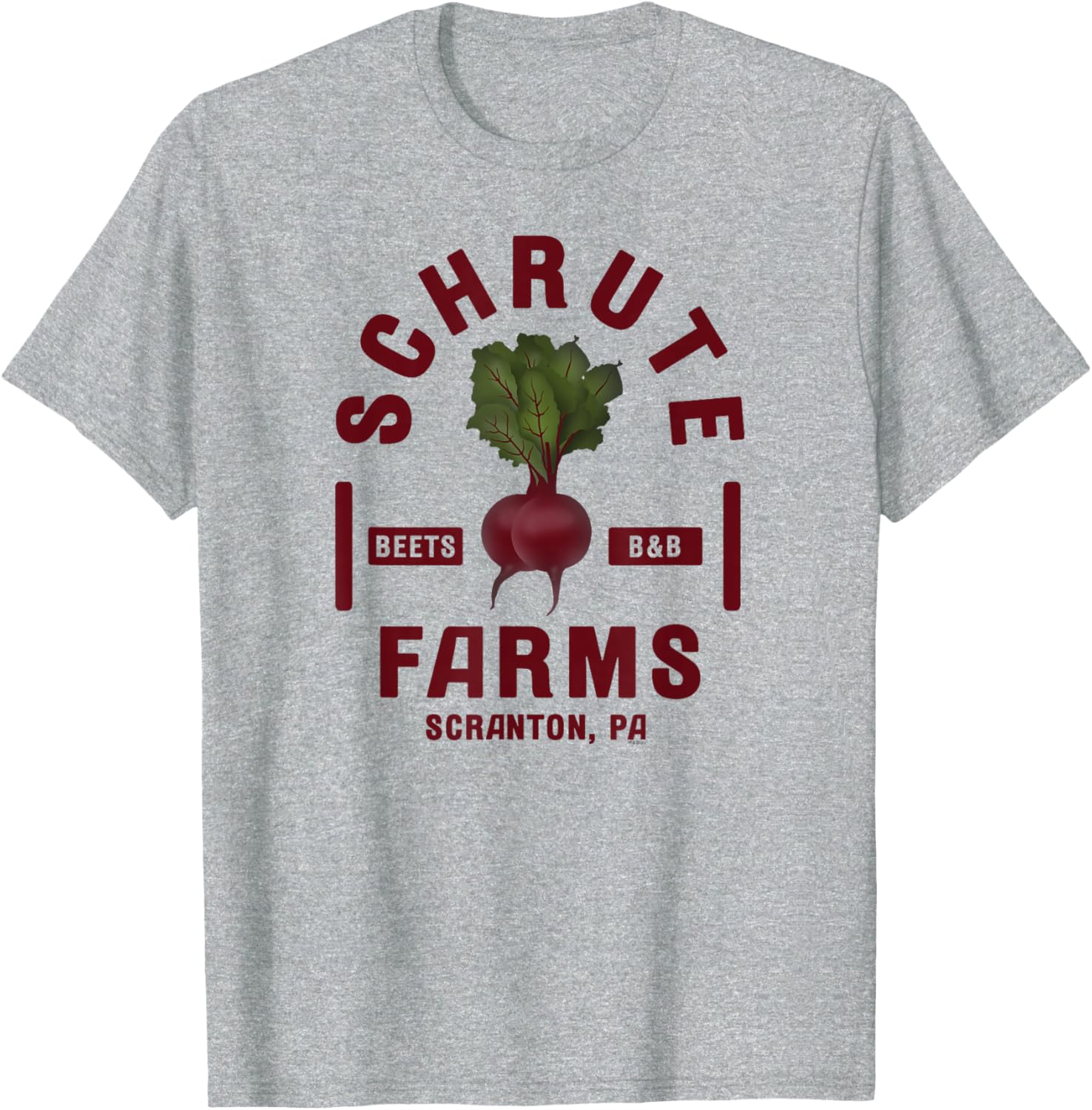 NBC The Office Schrute Farms Short Sleeve T-Shirt for Adults in Grey - 2