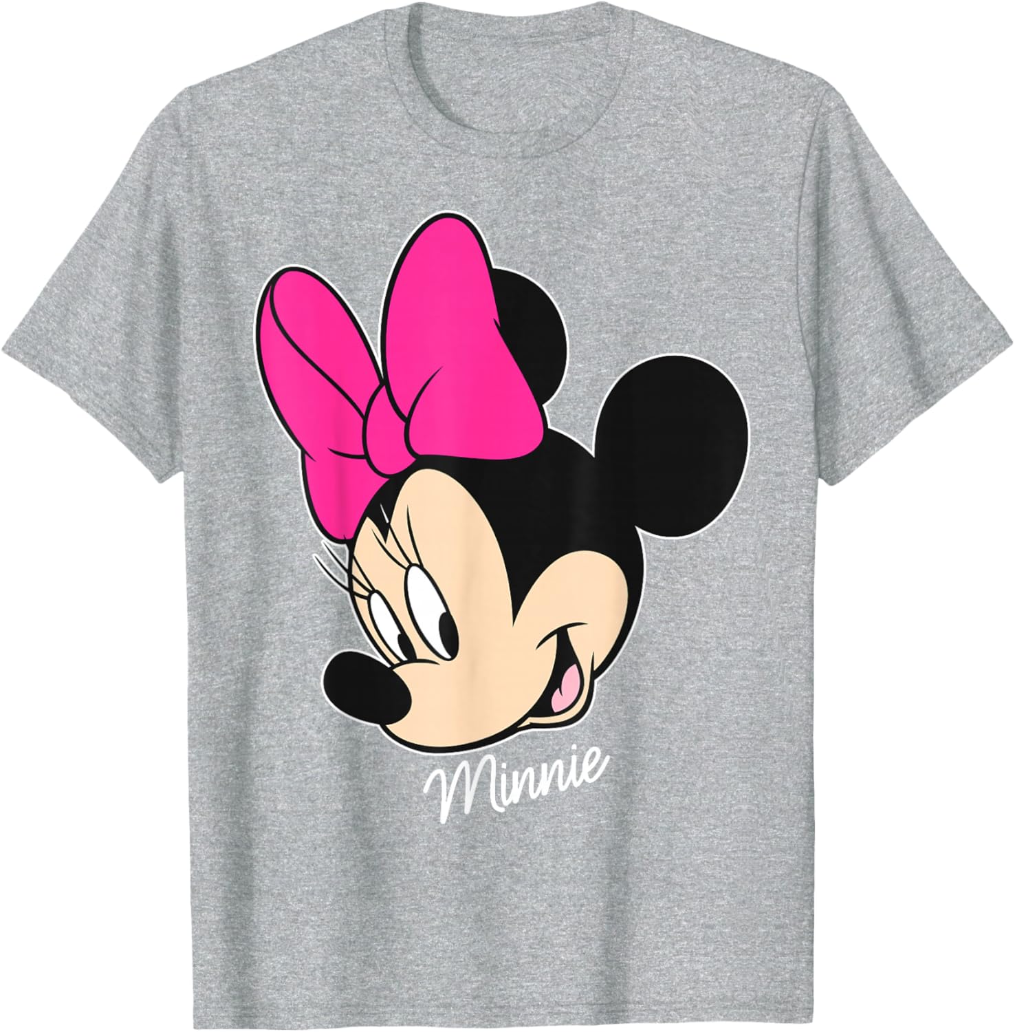 Disney Mickey and Friends Minnie Mouse Big Face T-Shirt Black Small - 11