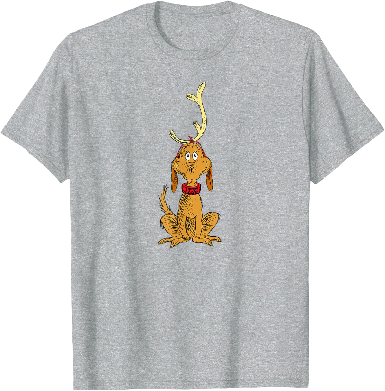 Classic Dr. Seuss Reindeer Max T-Shirt for Men - Black Small Size - 2