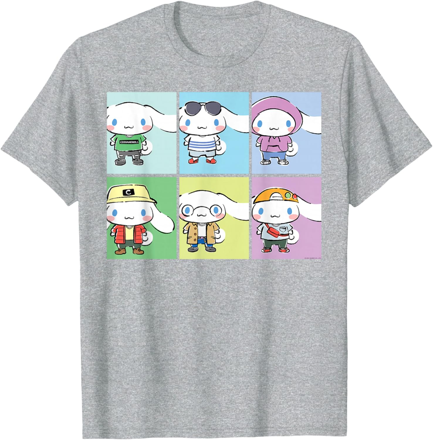 Cinnamoroll Collection Streetwear Squares T-Shirt for Trendy Fashion Lovers - 5