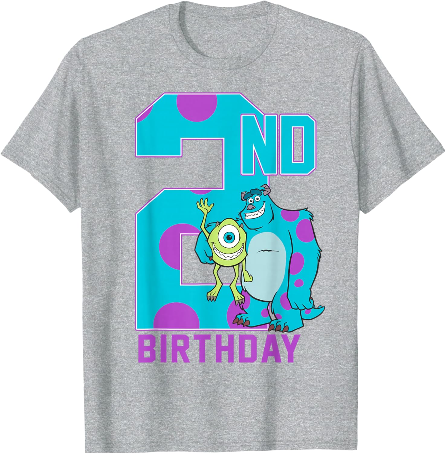 Disney Pixar Monsters Inc Mike and Sully 2nd Birthday T-Shirt for Kids - 3