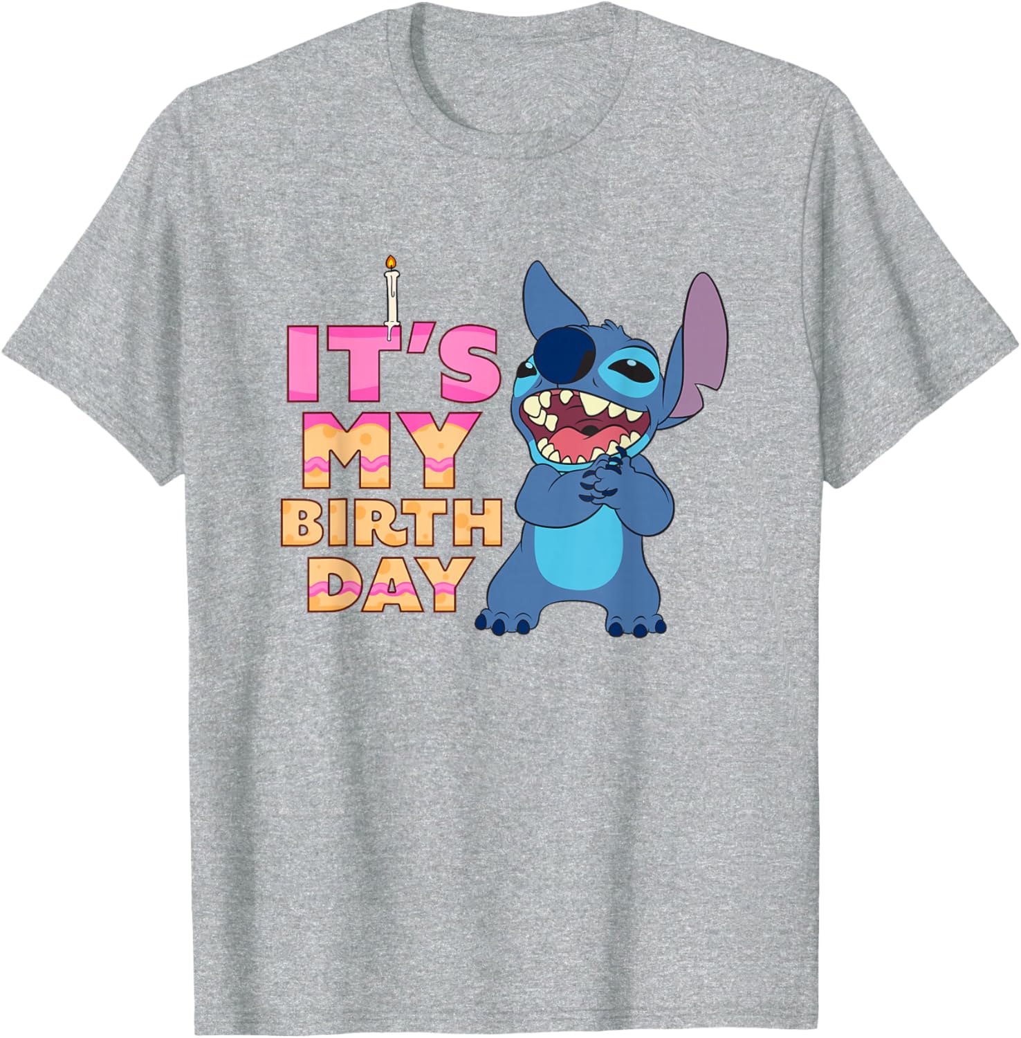 Disney Lilo & Stitch Birthday Retro Text Stack T-Shirt for Celebrations - 3