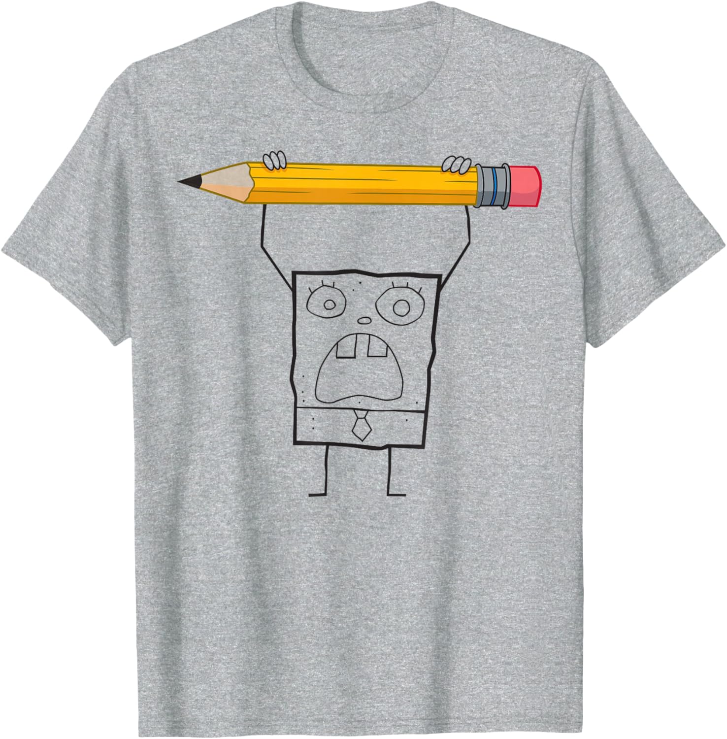 SpongeBob SquarePants DoodleBob Pencil Yell Fun T-Shirt for Fans - 3