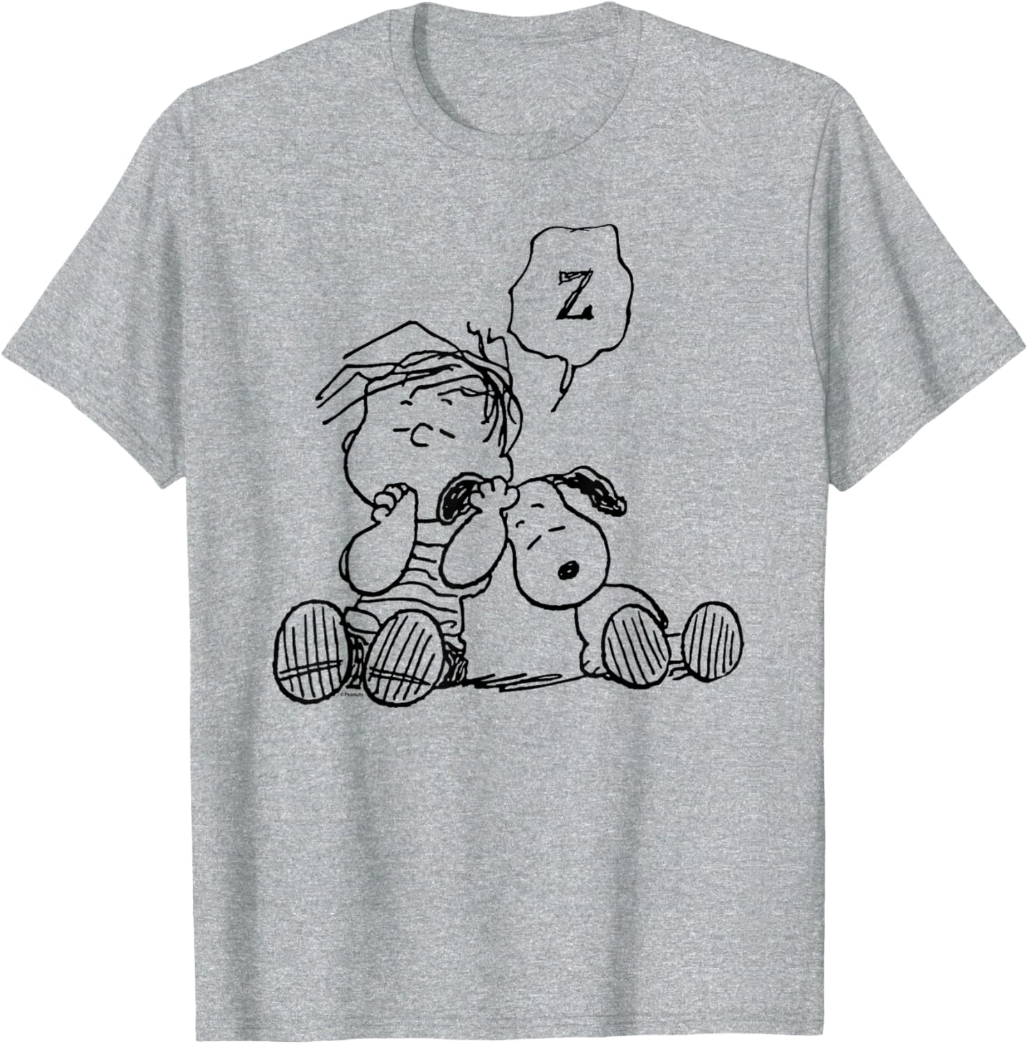 Adorable Peanuts Linus Snoopy Snooze T-Shirt for Fans of Cartoon Classics - 1