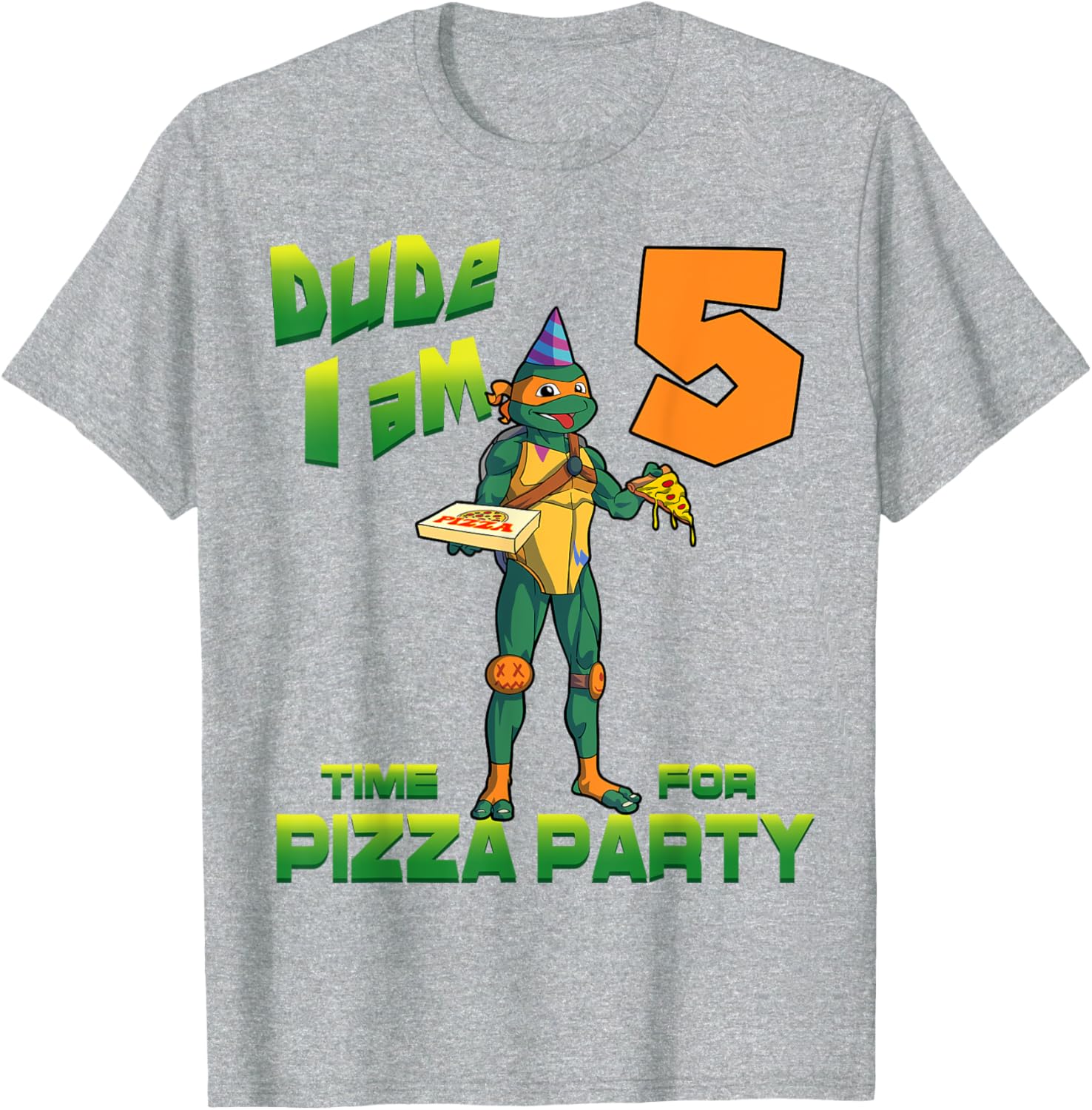Mademark Teenage Mutant Ninja Turtles Michelangelo Pizza Party T-Shirt - 7