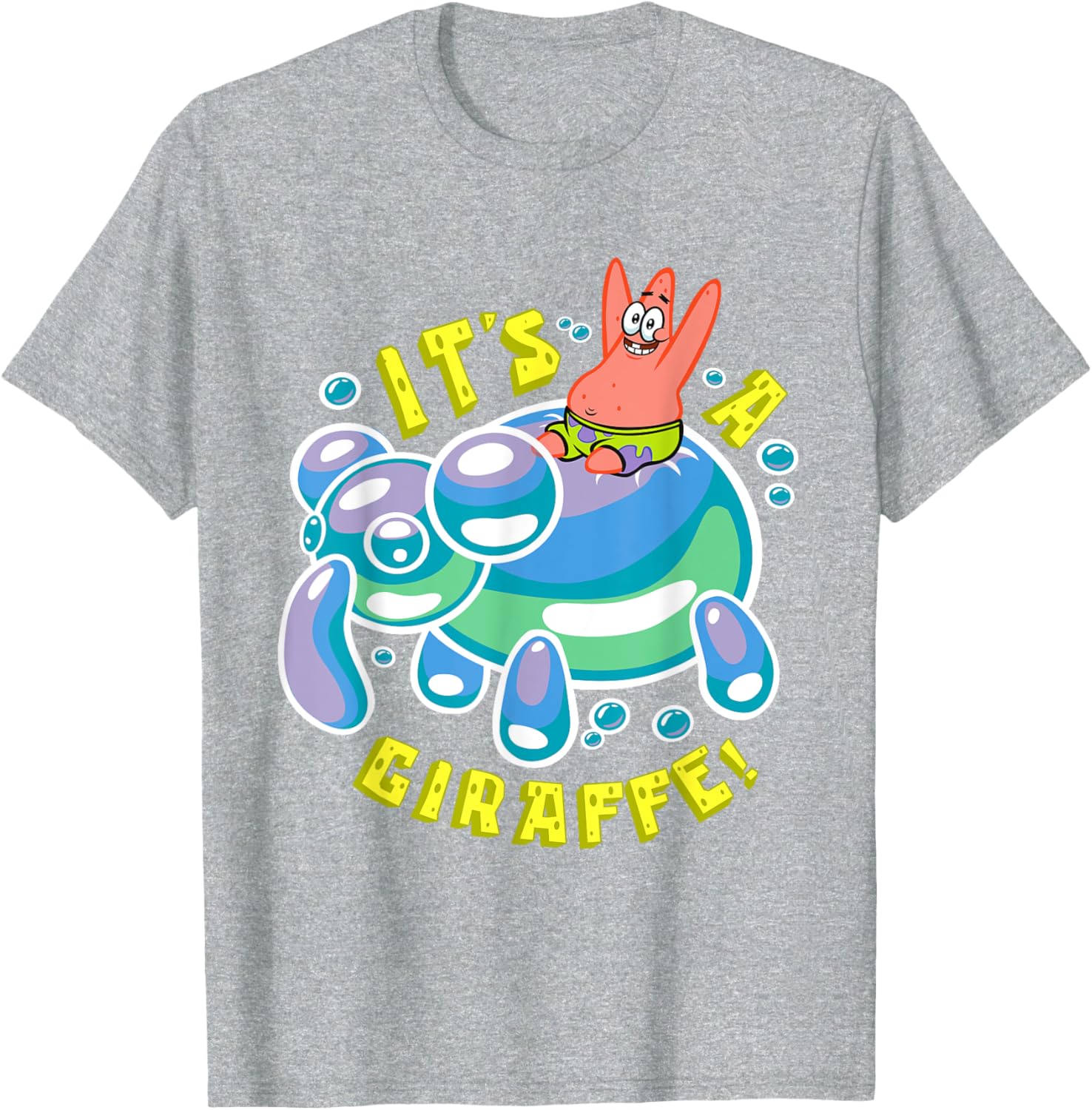 Mademark SpongeBob Patrick Star Riding Balloon Giraffe T-Shirt - 15