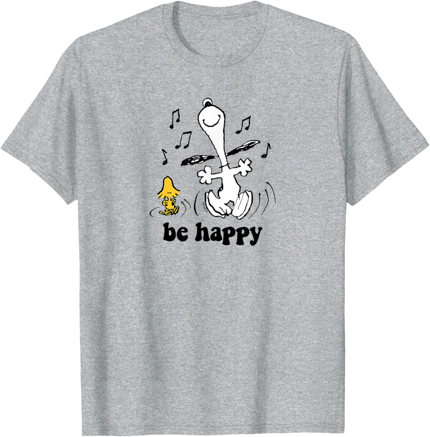 Peanuts Snoopy Woodstock Be Happy Dance T-Shirt Fun Graphic Tee - 5