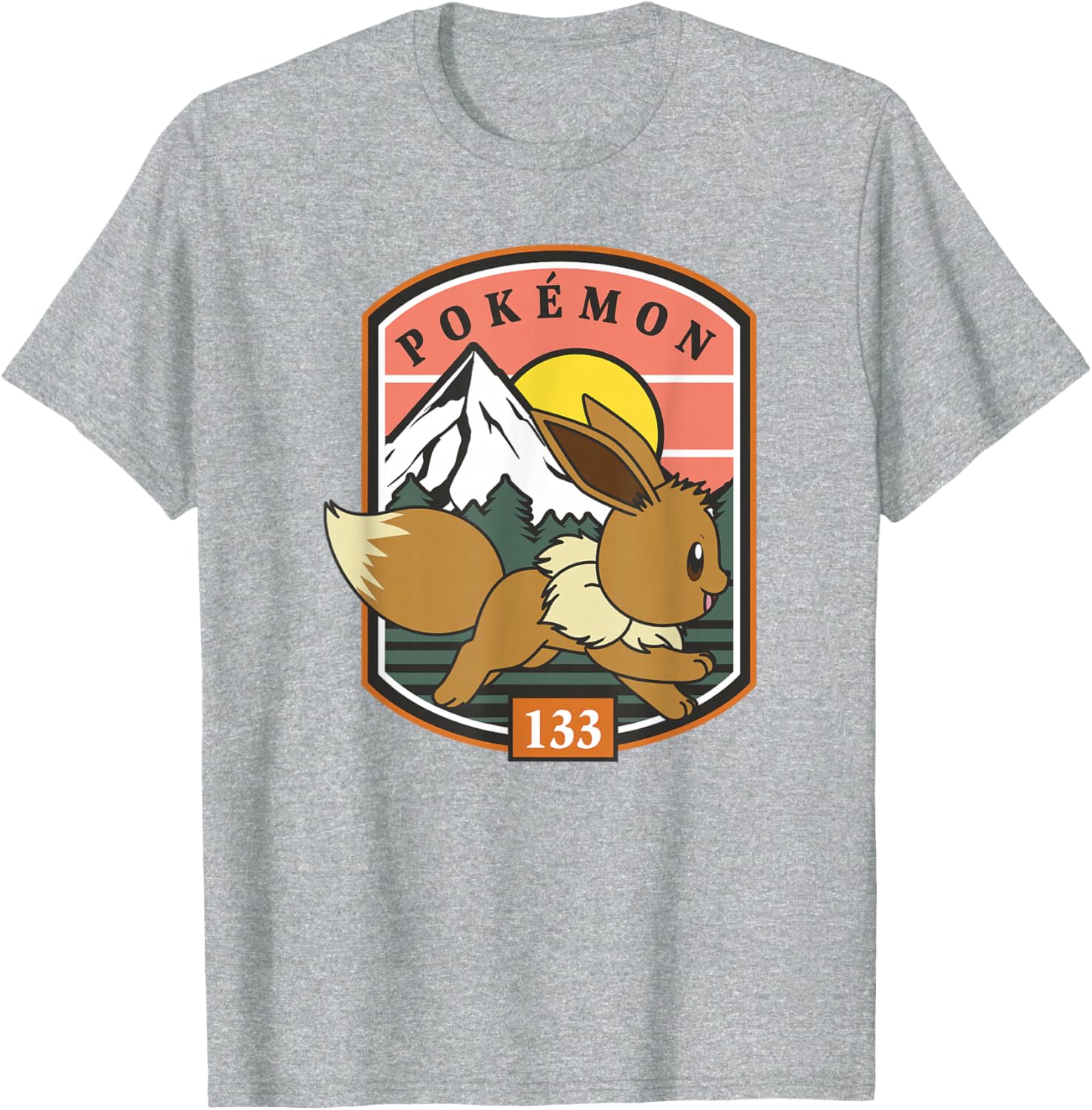 Eevee Outdoor Adventure T-Shirt for Pokémon Fans - Forest Park Badge Design - 2