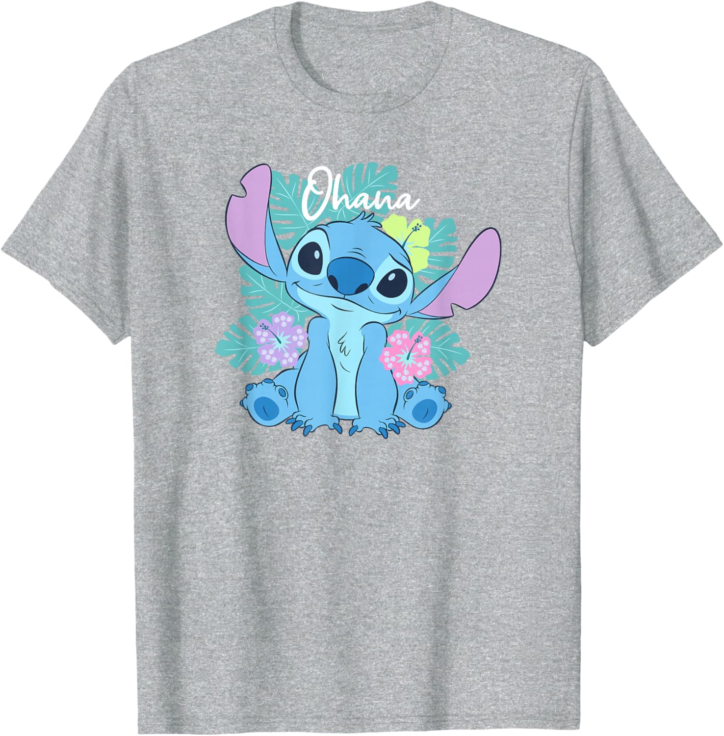 Disney Lilo and Stitch Ohana Floral Logo T-Shirt for Fun Family Style - 9