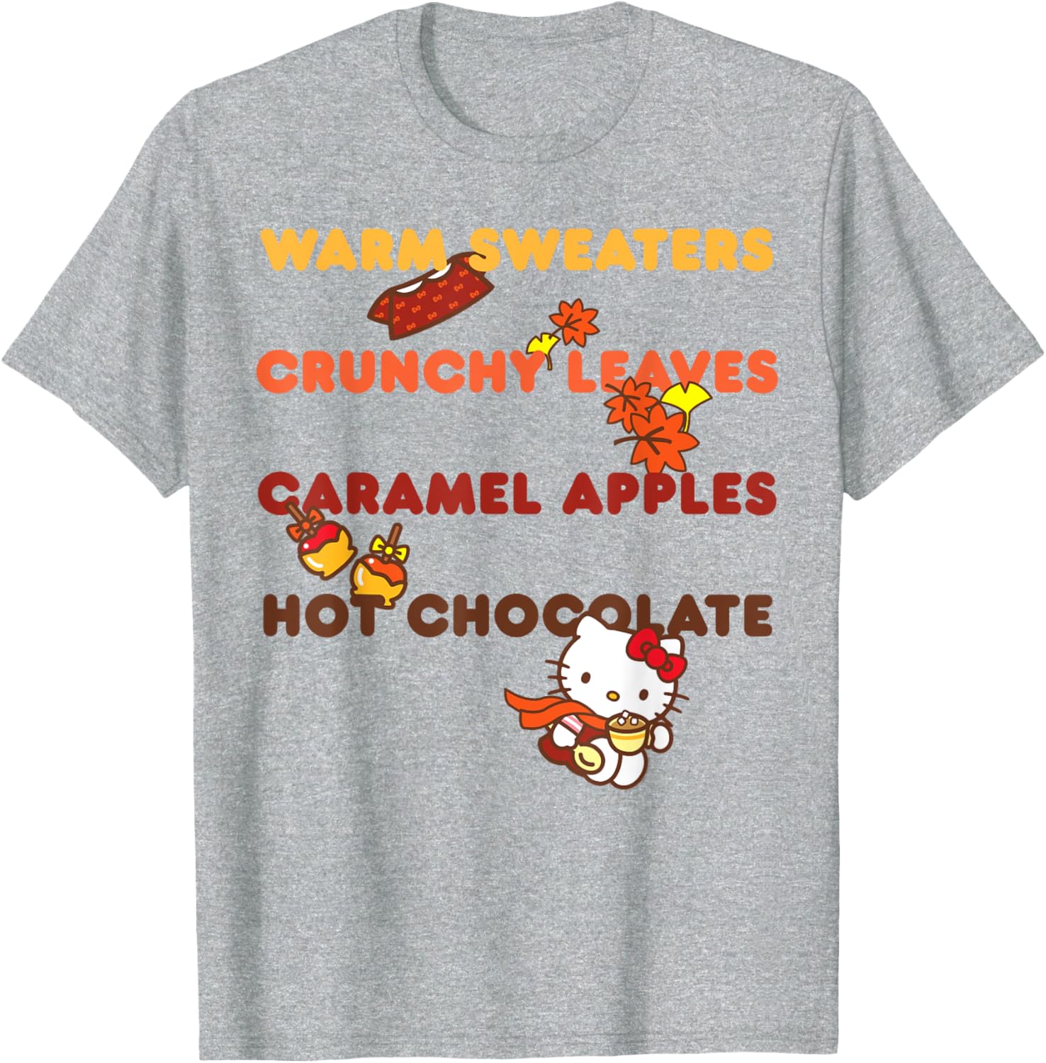 Hello Kitty Favorite Fall Things T-Shirt for Cozy Seasonal Style - 1