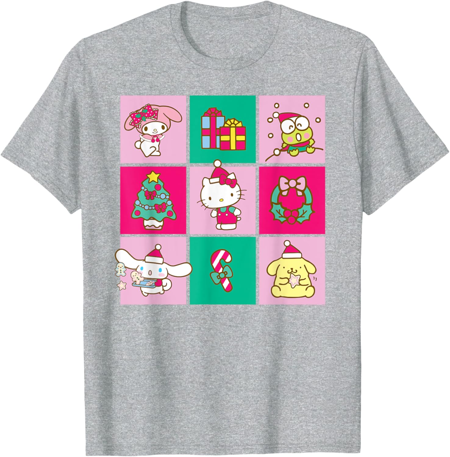 Hello Sanrio Friends Christmas Time Tee Shirt for Festive Fun and Style - 1