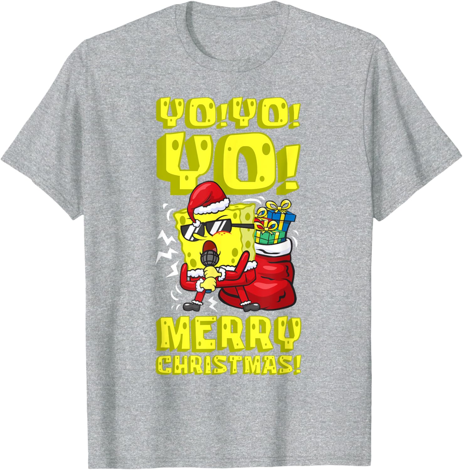 Mademark SpongeBob Santa Merry Christmas T-Shirt Fun Holiday Gift - 7