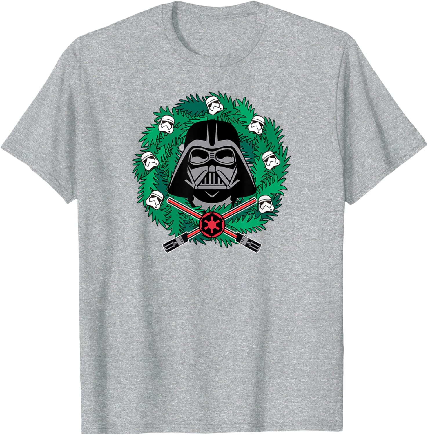 Amazon Essentials Men's Darth Vader Wreath T-Shirt for Christmas Fun - 3