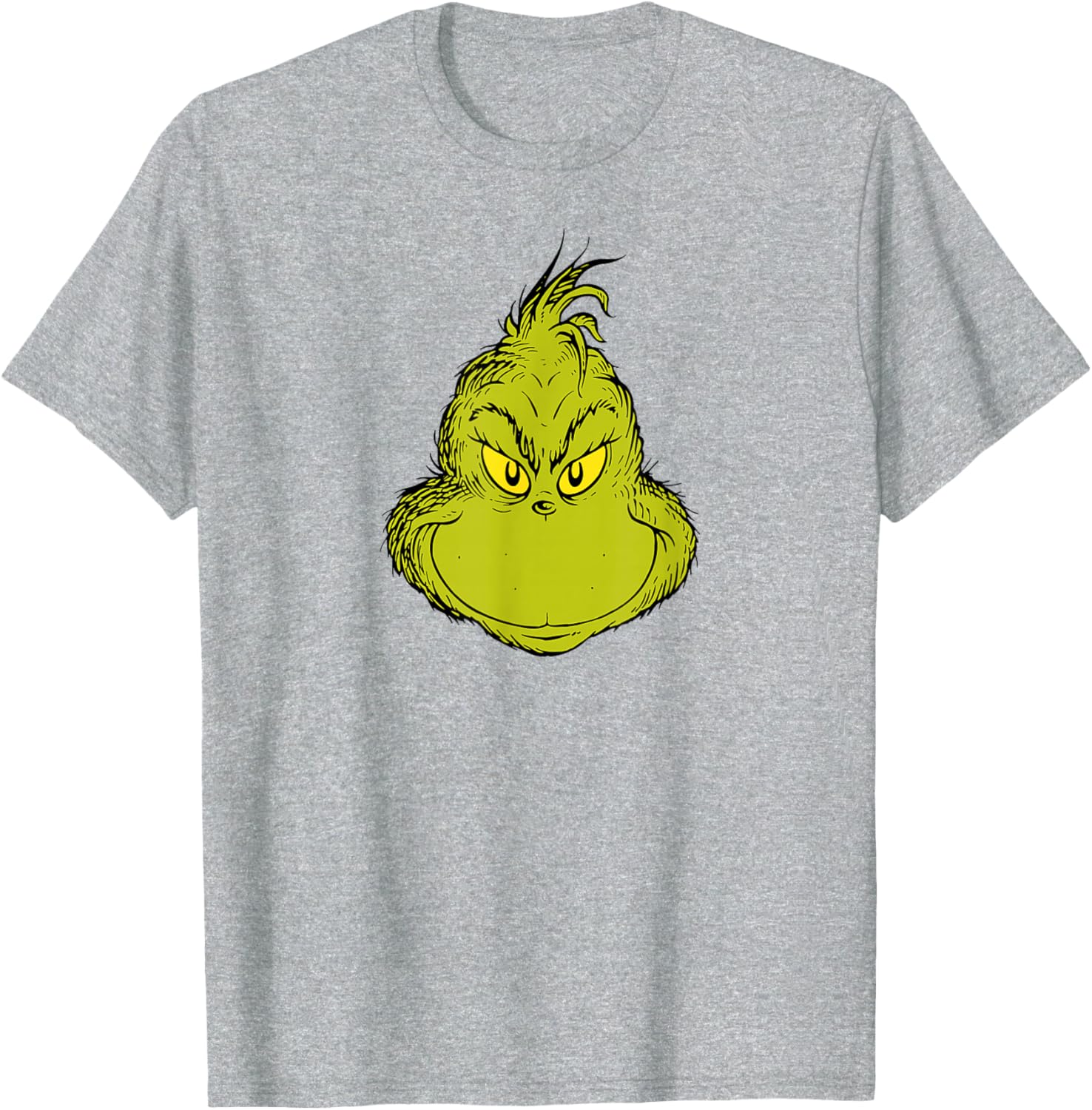 Classic Dr. Seuss Grinch Face T-Shirt for Fun Holiday Style - 17