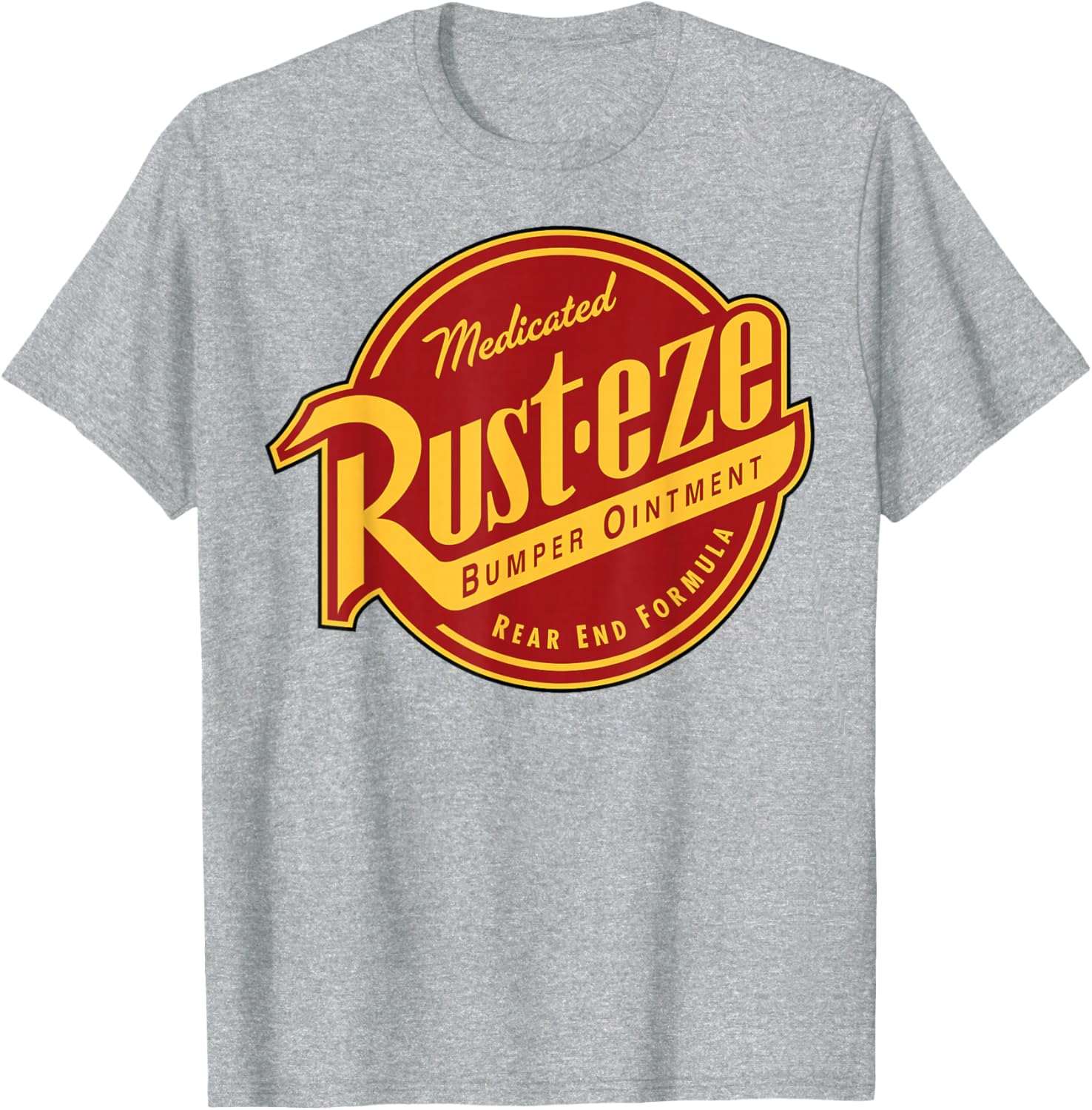 Disney Pixar Cars 2 Rust-Eze Ointment Vintage Badge Logo T-Shirt - 7
