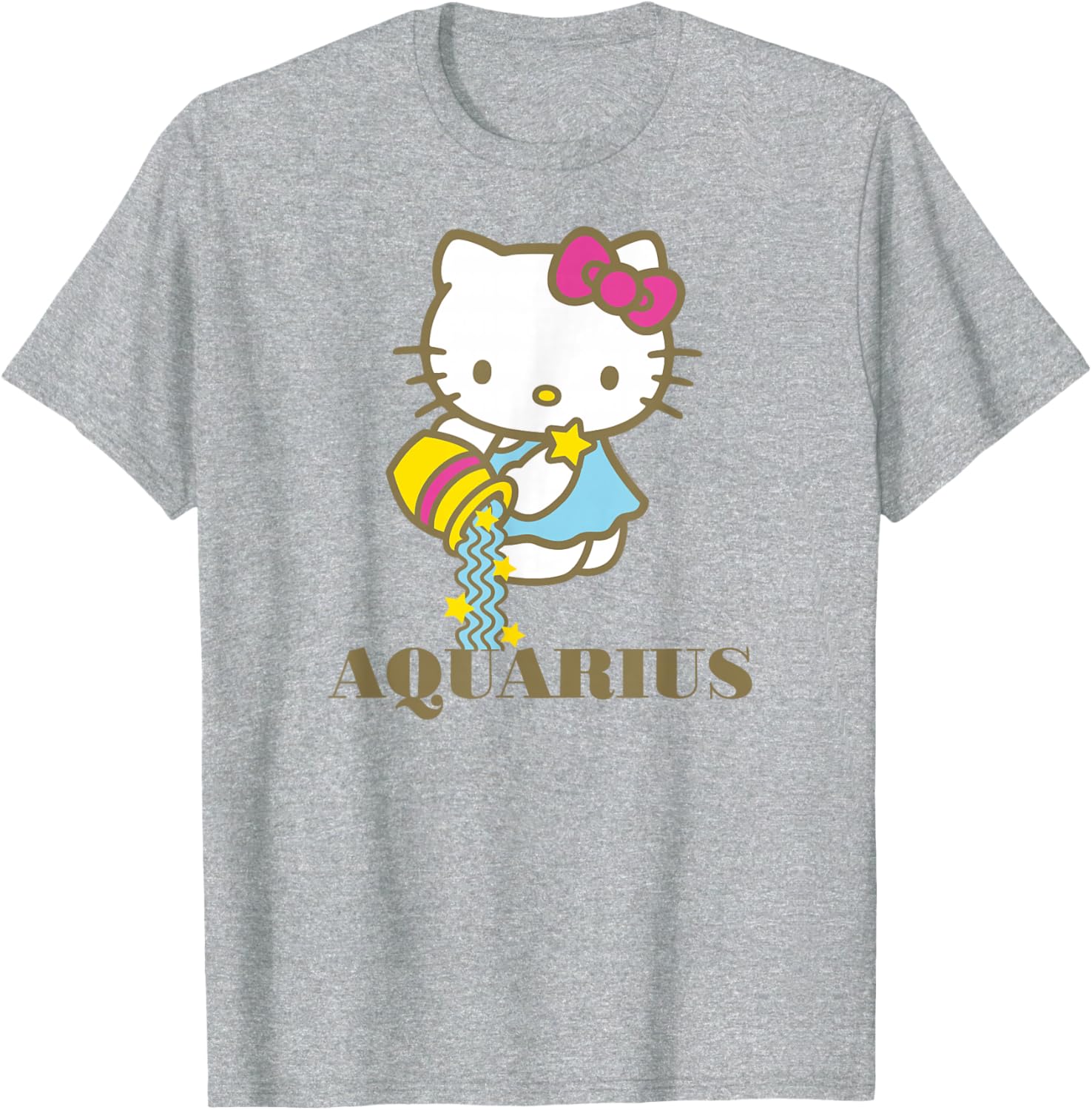 Hello Kitty Aquarius Zodiac T-Shirt Cute Graphic Tee for Pisces Fans - 6