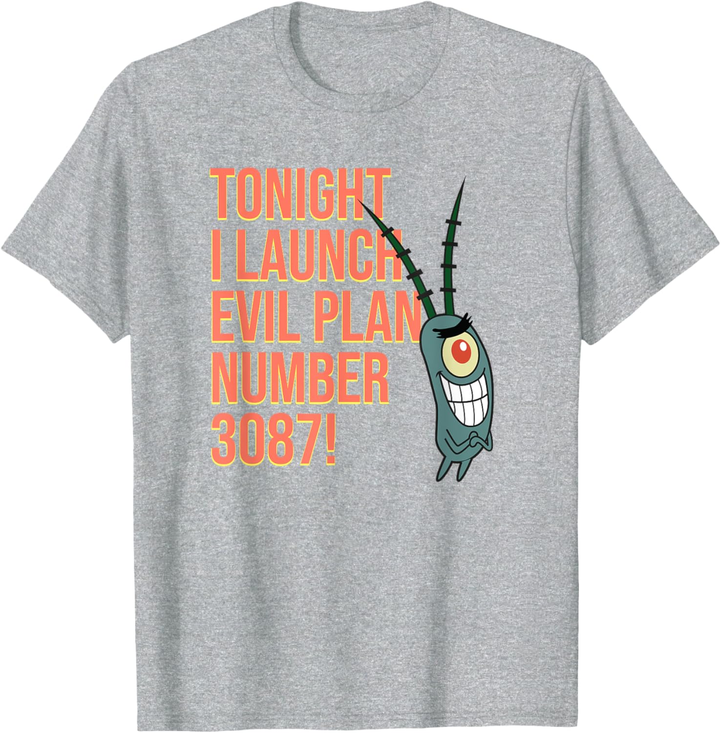 Mademark SpongeBob SquarePants Plankton Evil Plan 3087 T-Shirt for Fans - 12