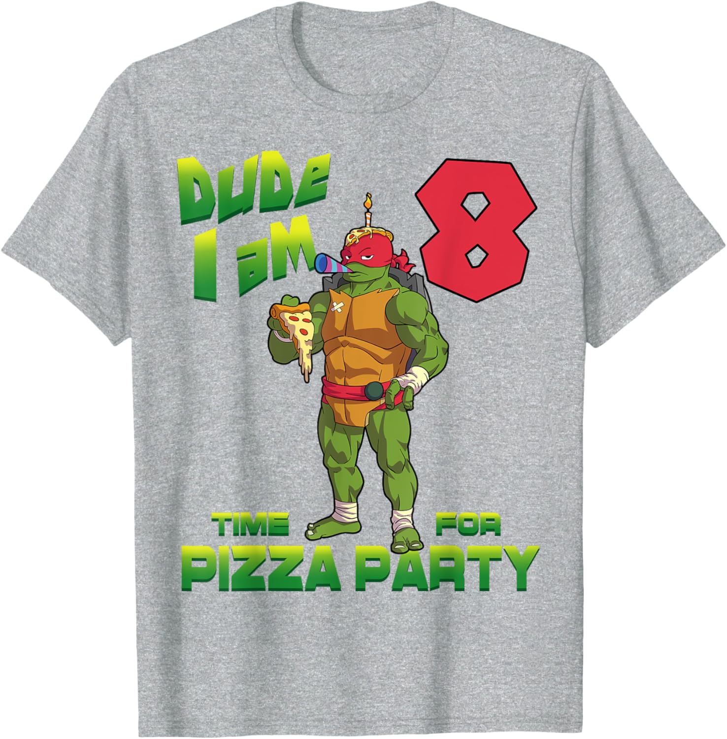 TMNT Raphael Pizza Party T-Shirt for Kids - Perfect Birthday Gift! - 8