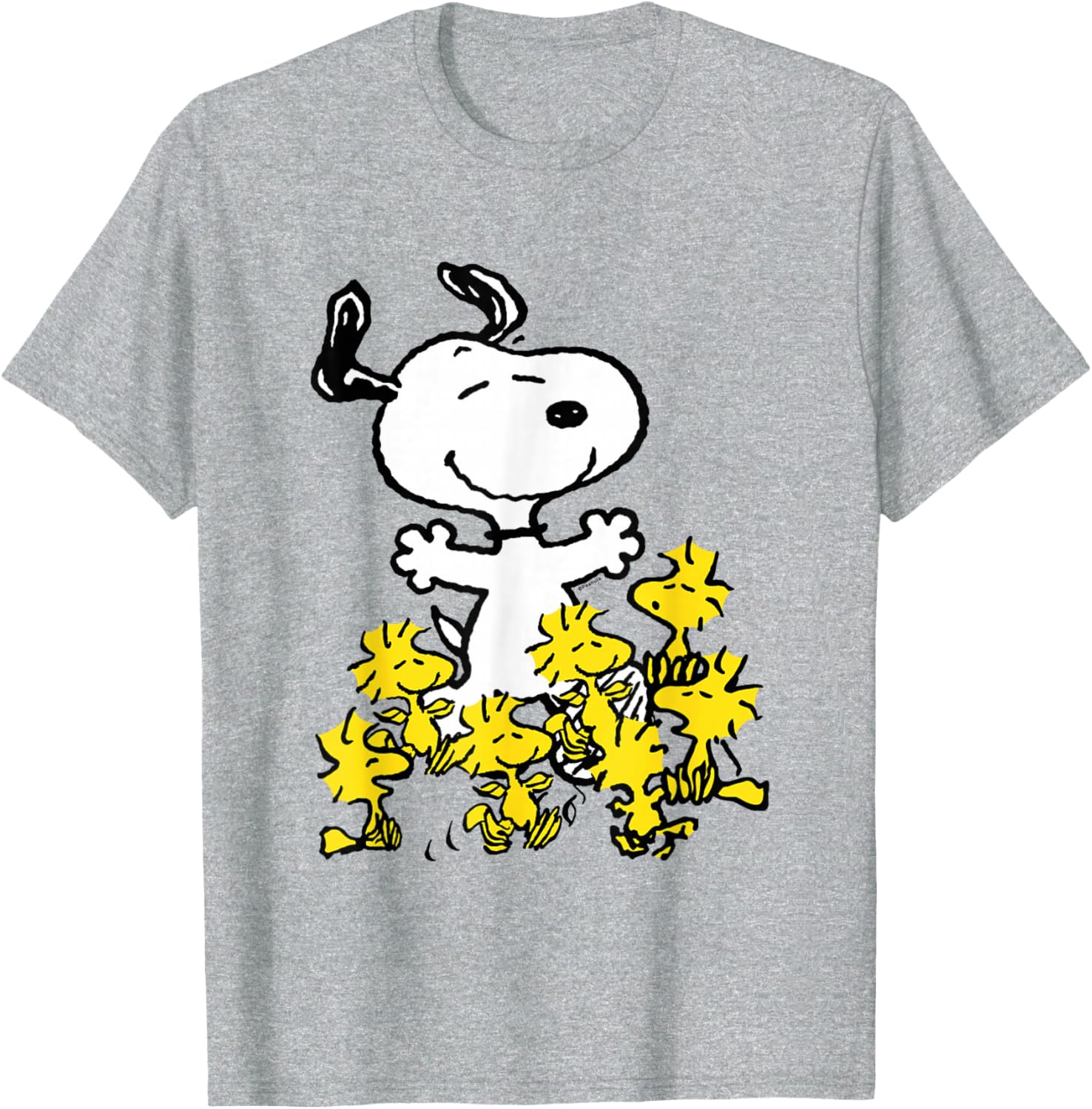 Peanuts Snoopy Chick Party Shirt Classic Fit Adult Black T-Shirt - 2
