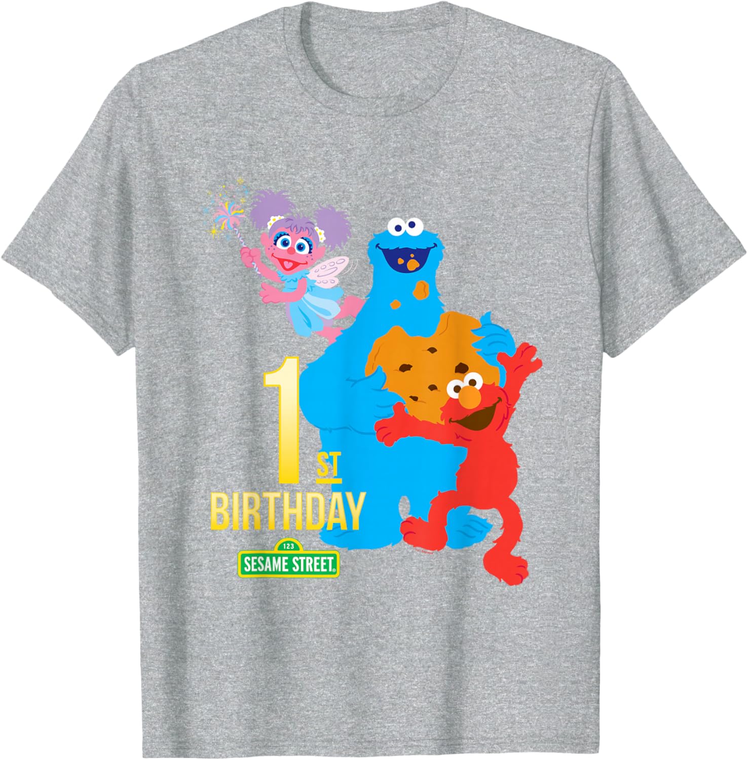 Sesame Street 1st Birthday Classic Fit Crew Neck T-Shirt for Kids - 5