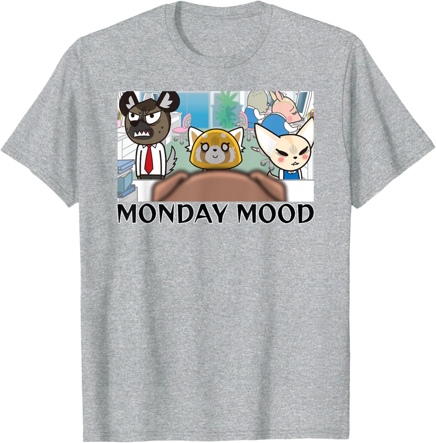 Aggretsuko Season 2 Monday Mood T-Shirt for Fans of Fun Anime Apparel - 3