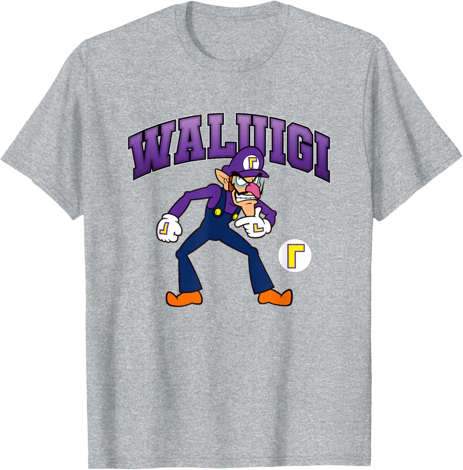 Super Mario Bros Waluigi Big Character Portrait T-Shirt for Fans - 5