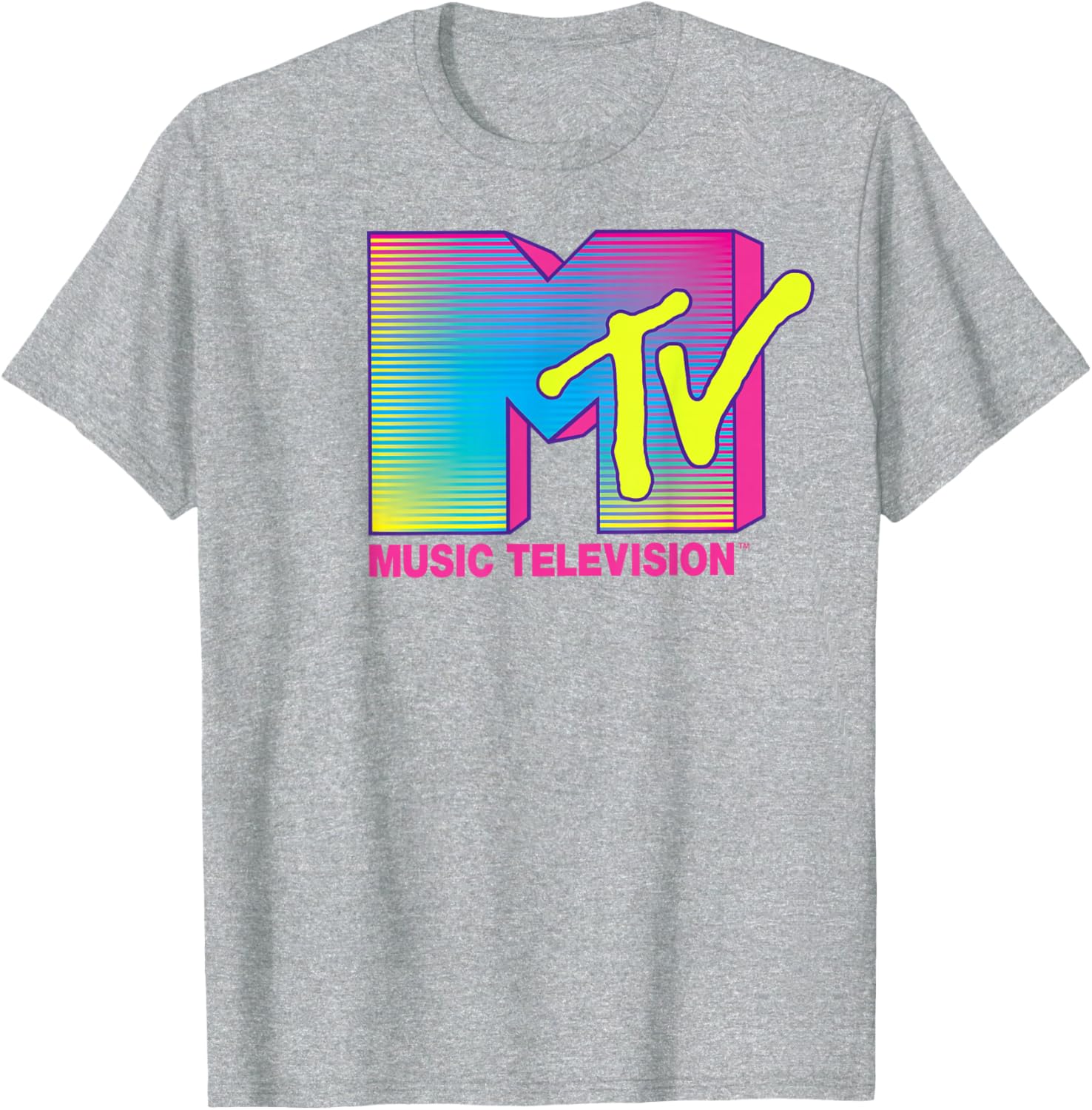 MTV Logo Retro T-Shirt in Fluorescent Colors for Fashionable Fans - 3