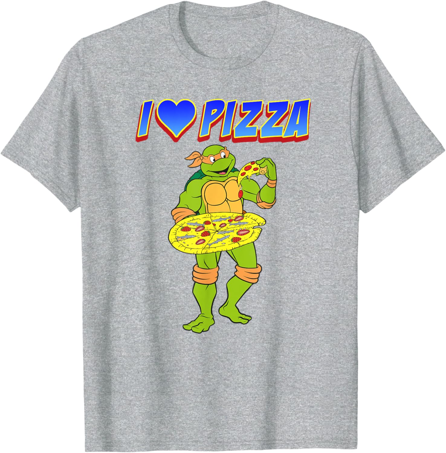 Mademark TMNT Michelangelo I Love Pizza T-Shirt for Fun Lovers - 1