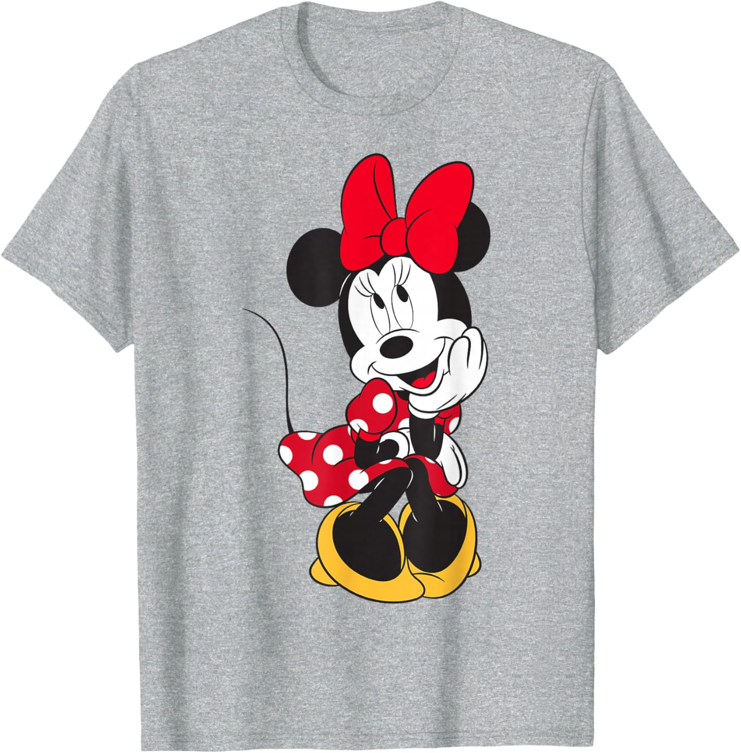 Cute Disney Minnie Mouse Daydreaming Pose T-Shirt for All Ages - 4