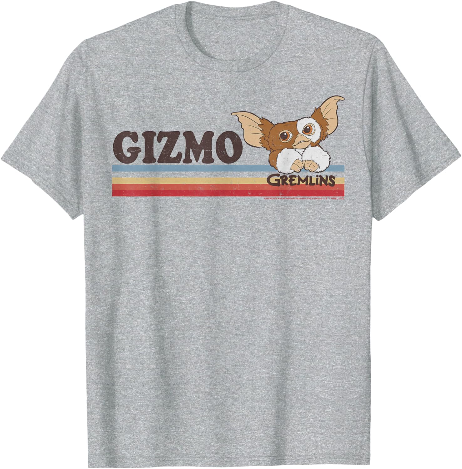 Retro Gremlins Gizmo Stripes T-Shirt for Fans of Classic Movies - 1